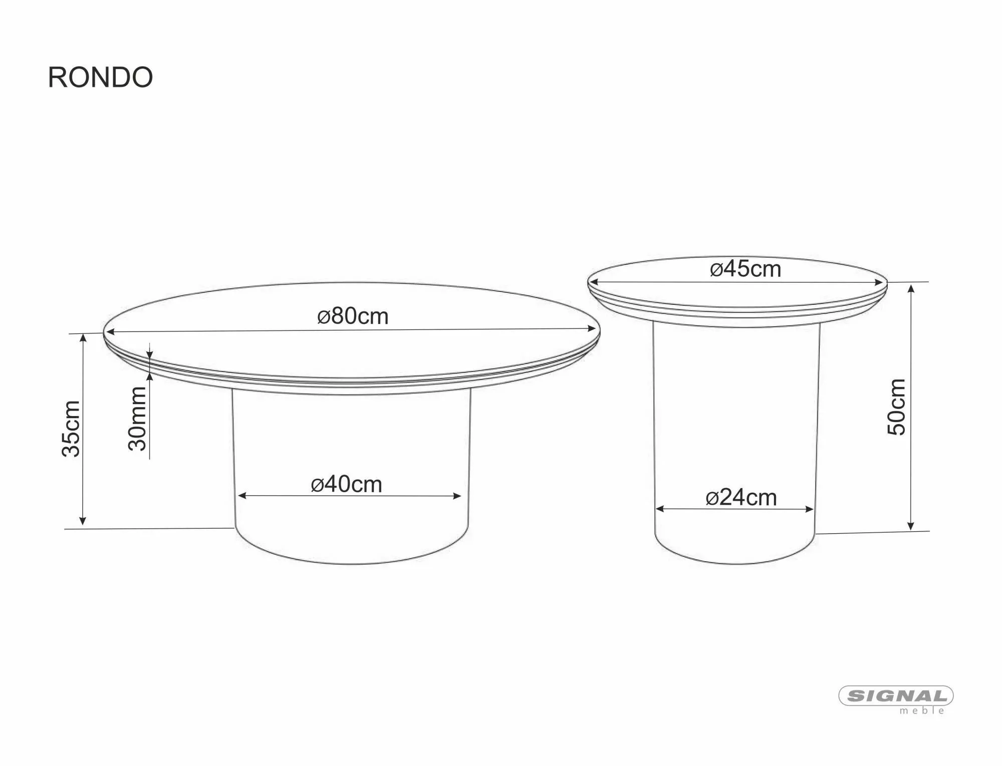 Konferenčný stolík Rondo, dub