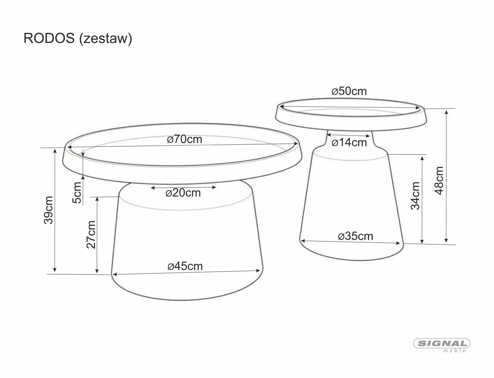 Set konferenčných stolíkov Rodos, béžová