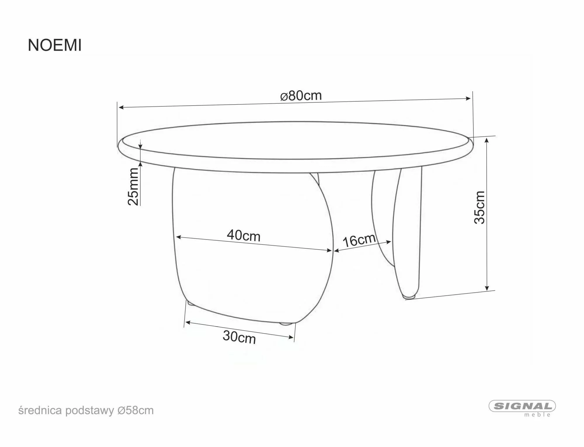 Konferenčný stolík Noemi, tmavo béžová