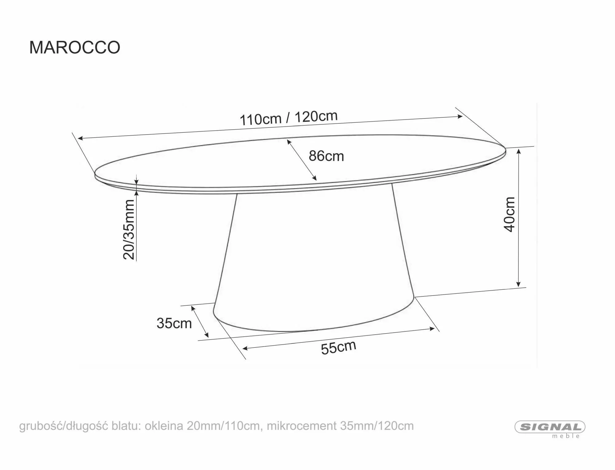 Konferenčný stolík Marocco, orech