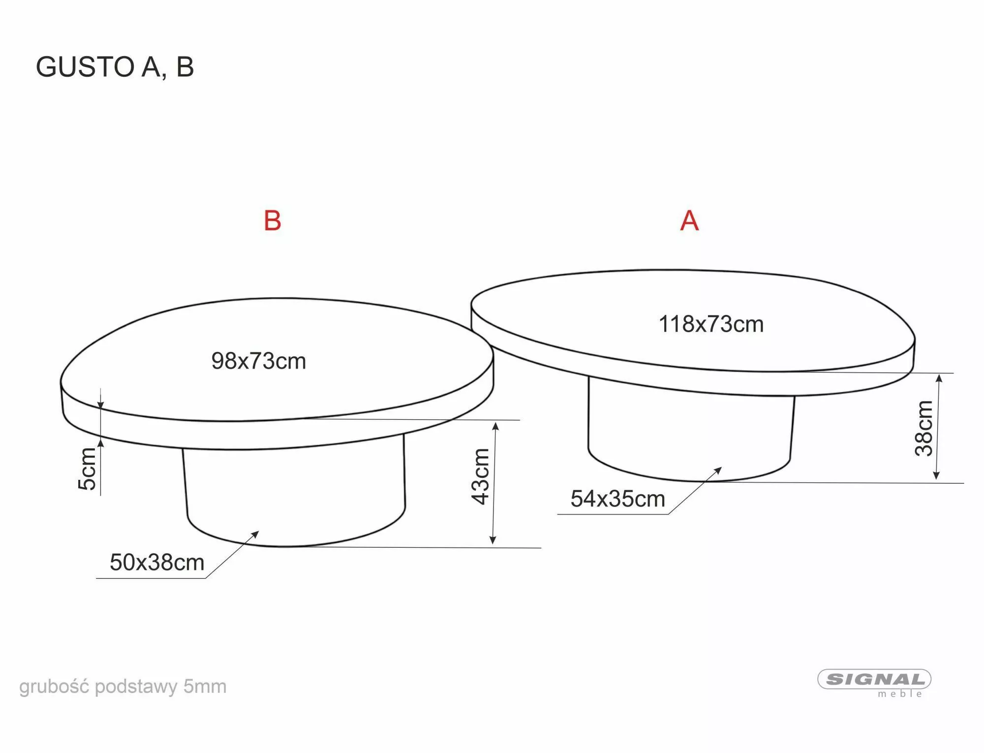 Konferenčný stolík Gusto B, medená