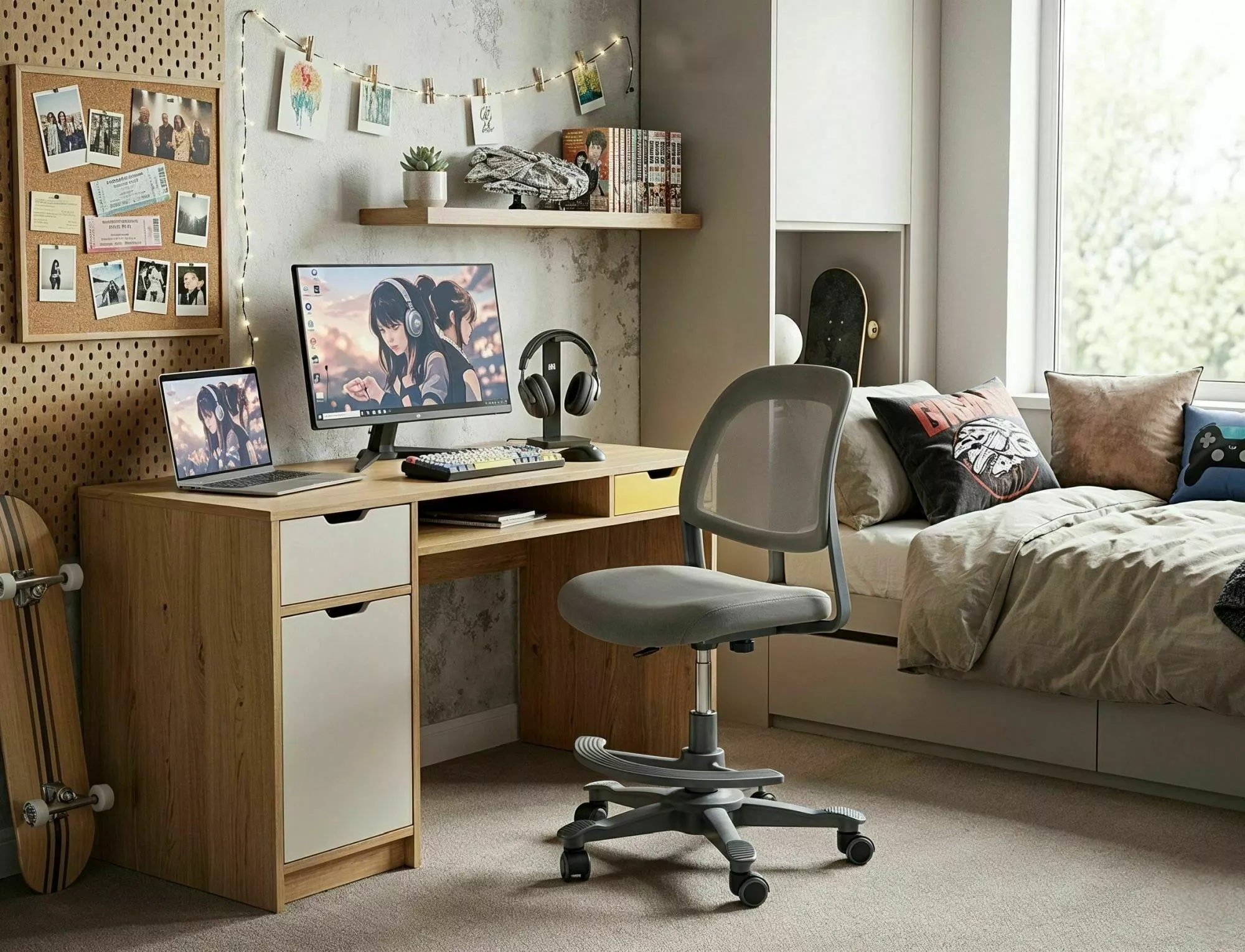 Kancelárska stolička Q-027, sivá