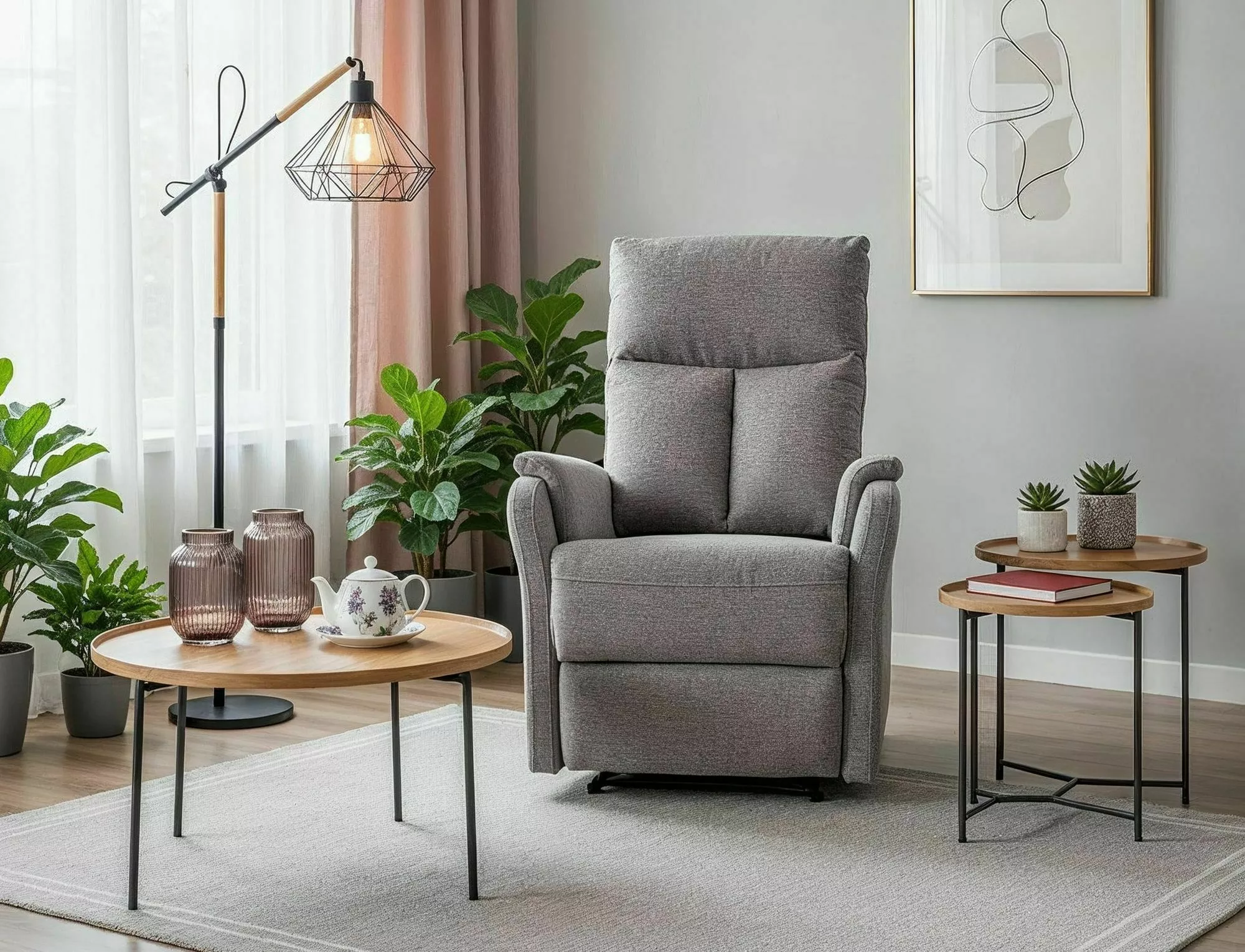 Polohovacie relaxačné kreslo Atlas Raven, sivá