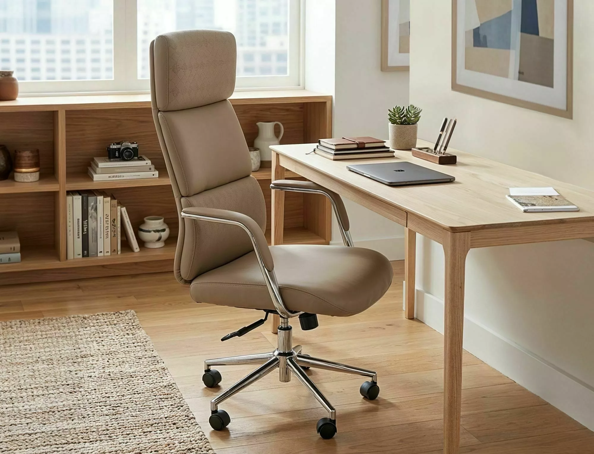 Kancelárska stolička Q-03, béžová