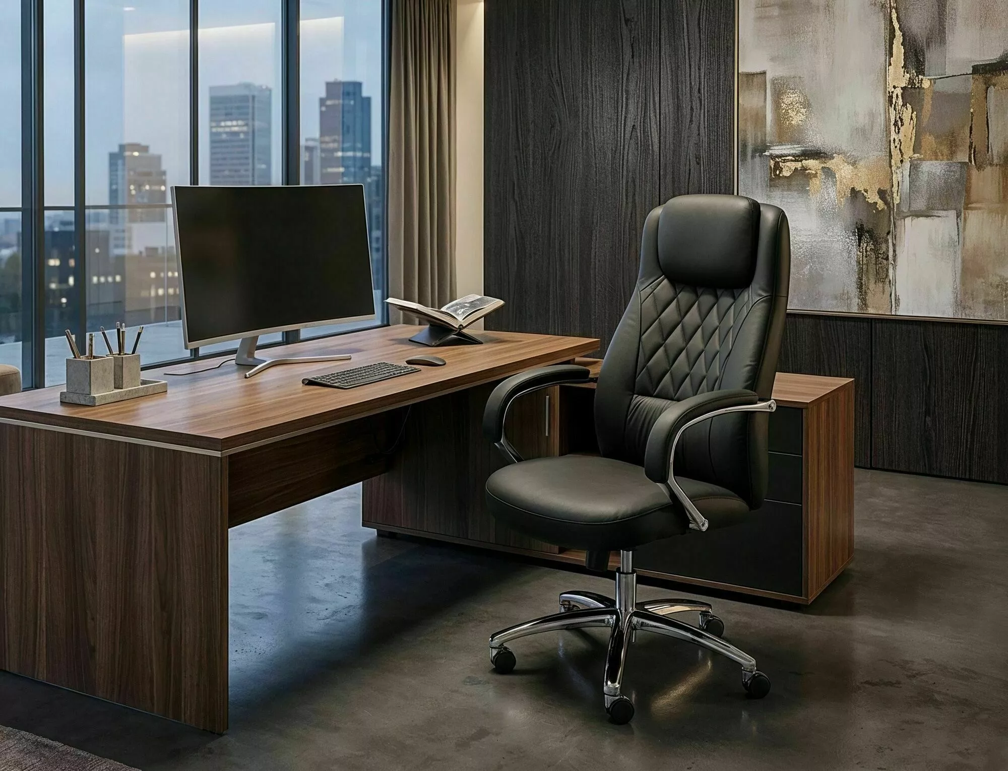 Kancelárska stolička Q-07, čierna