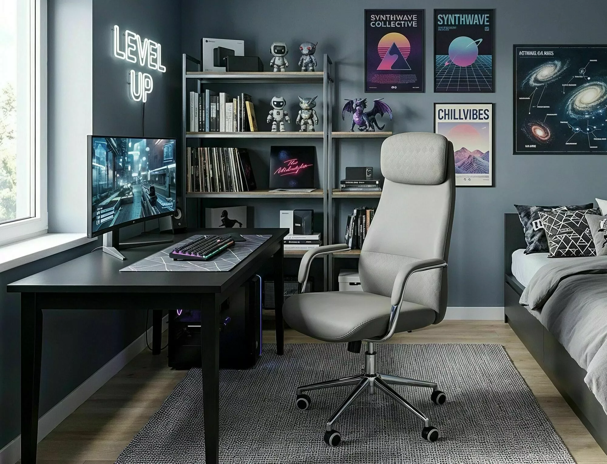 Kancelárska stolička Q-05, sivá