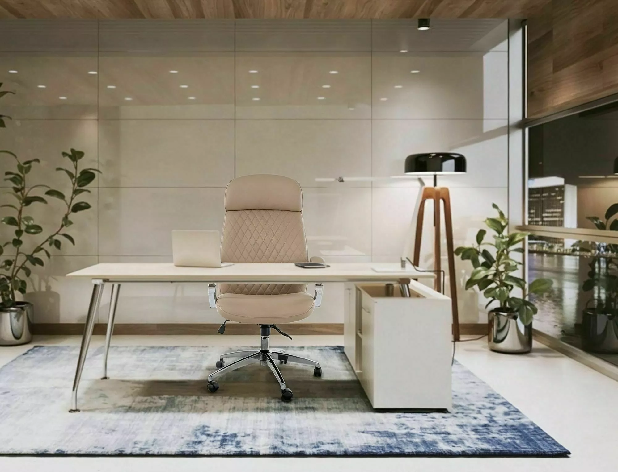 Kancelárska stolička Q-09, béžová