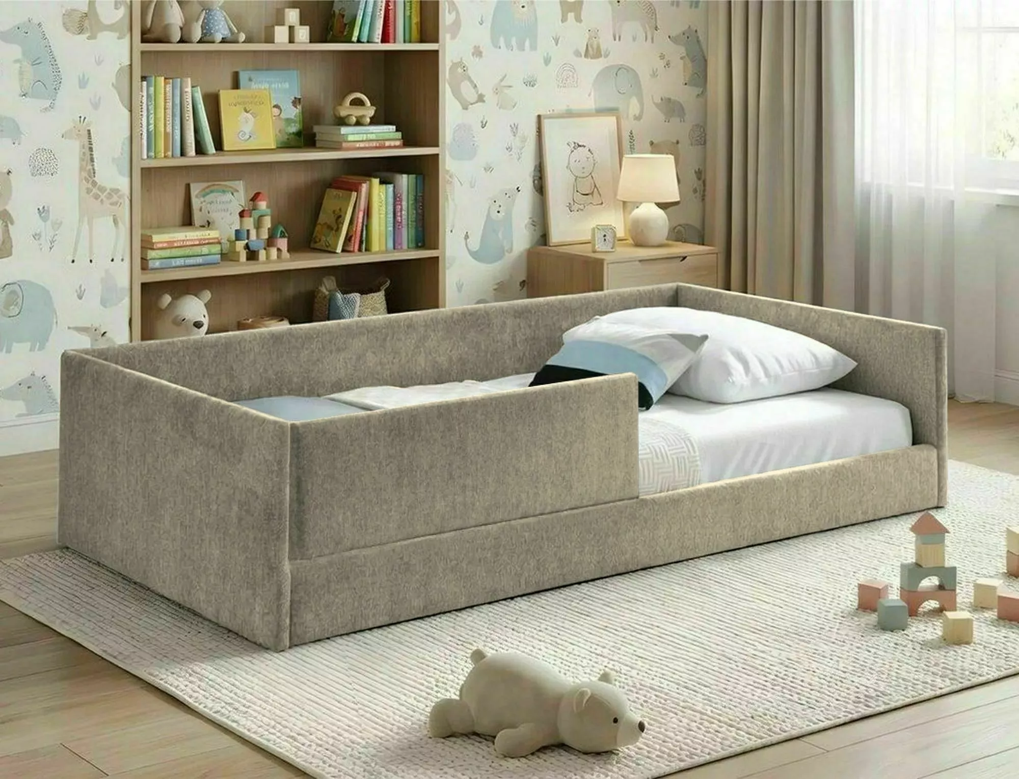 Posteľ 90x180 Leo Raven, tmavá béžová