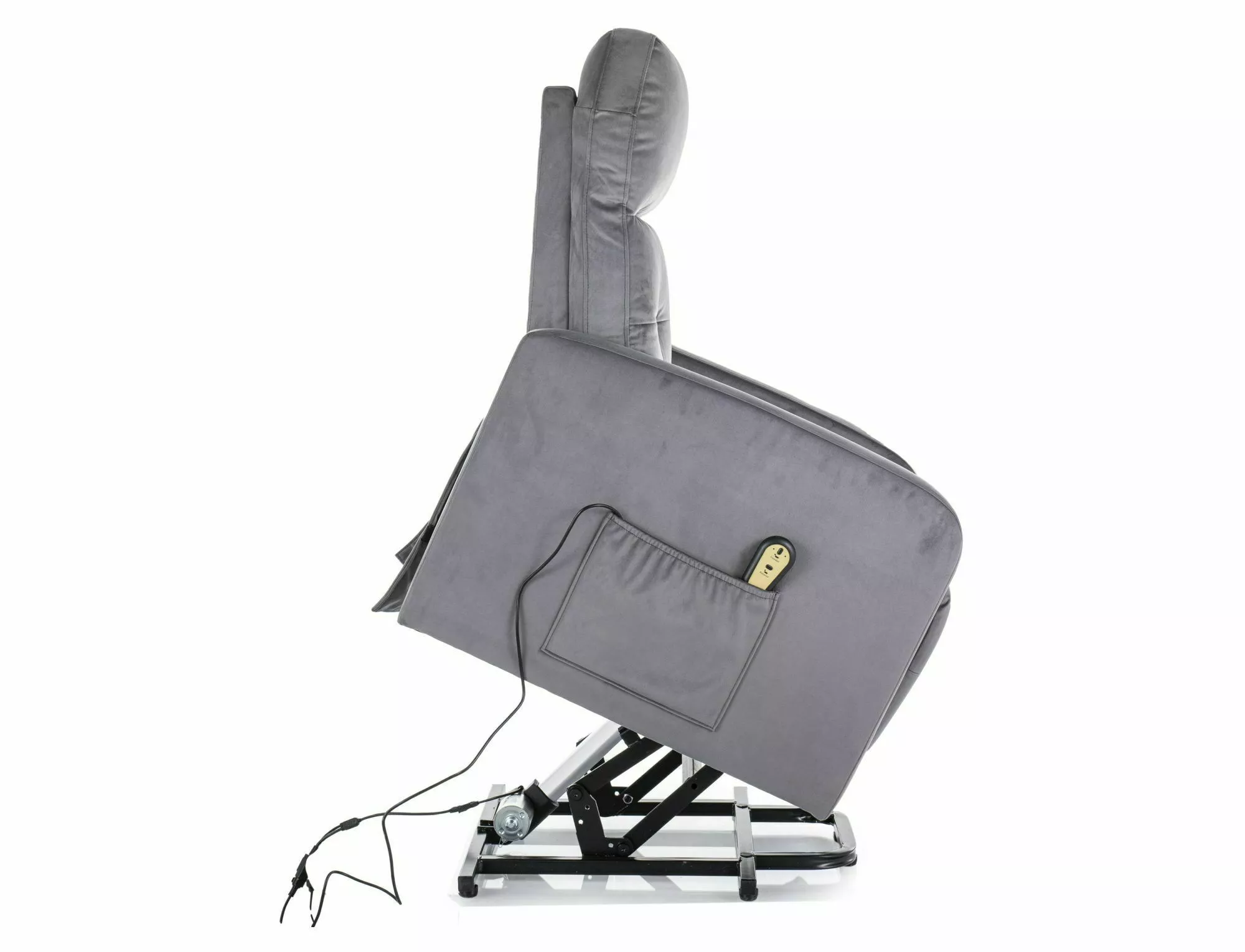 OTUS II polohovacie kreslo s funkciou vzpriamenia, VELVET BL.14 sivá