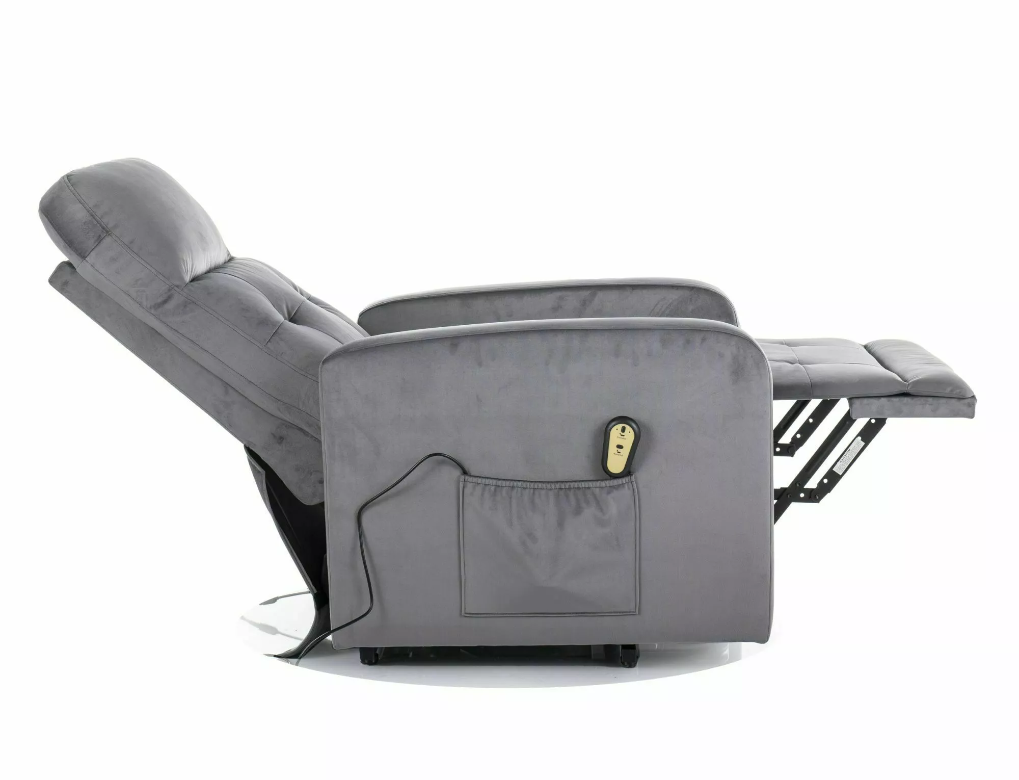 OTUS II polohovacie kreslo s funkciou vzpriamenia, VELVET BL.14 sivá