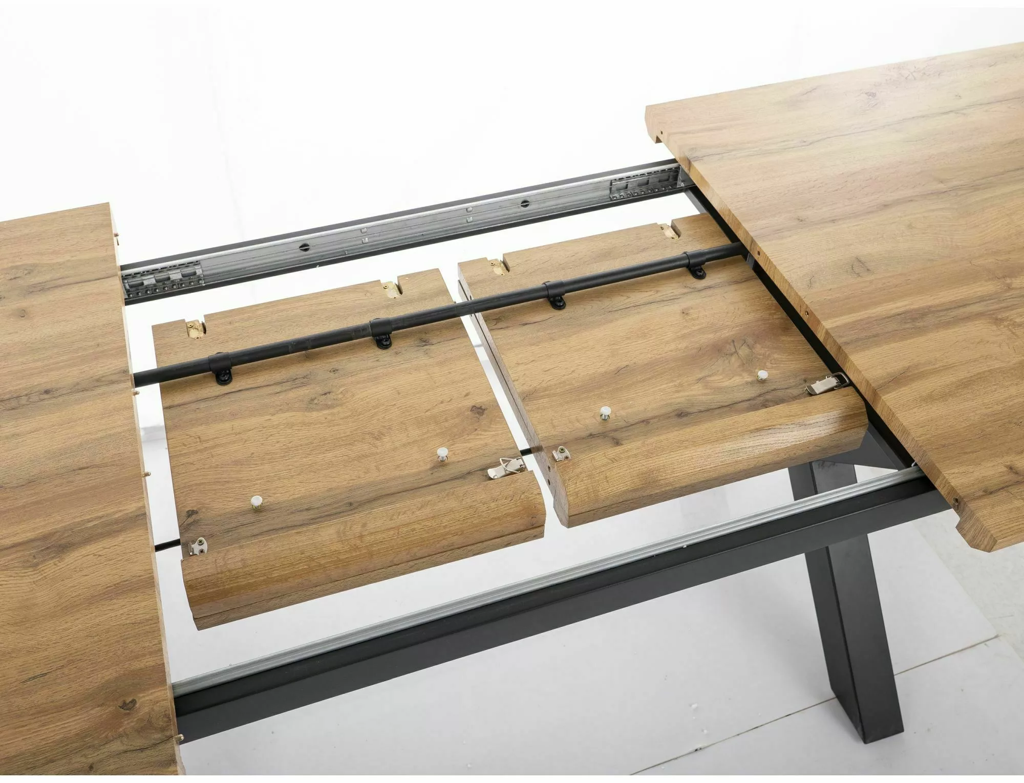 XAVIERO II stôl jedálenský 160(240)x90cm, dub artisan/čierny