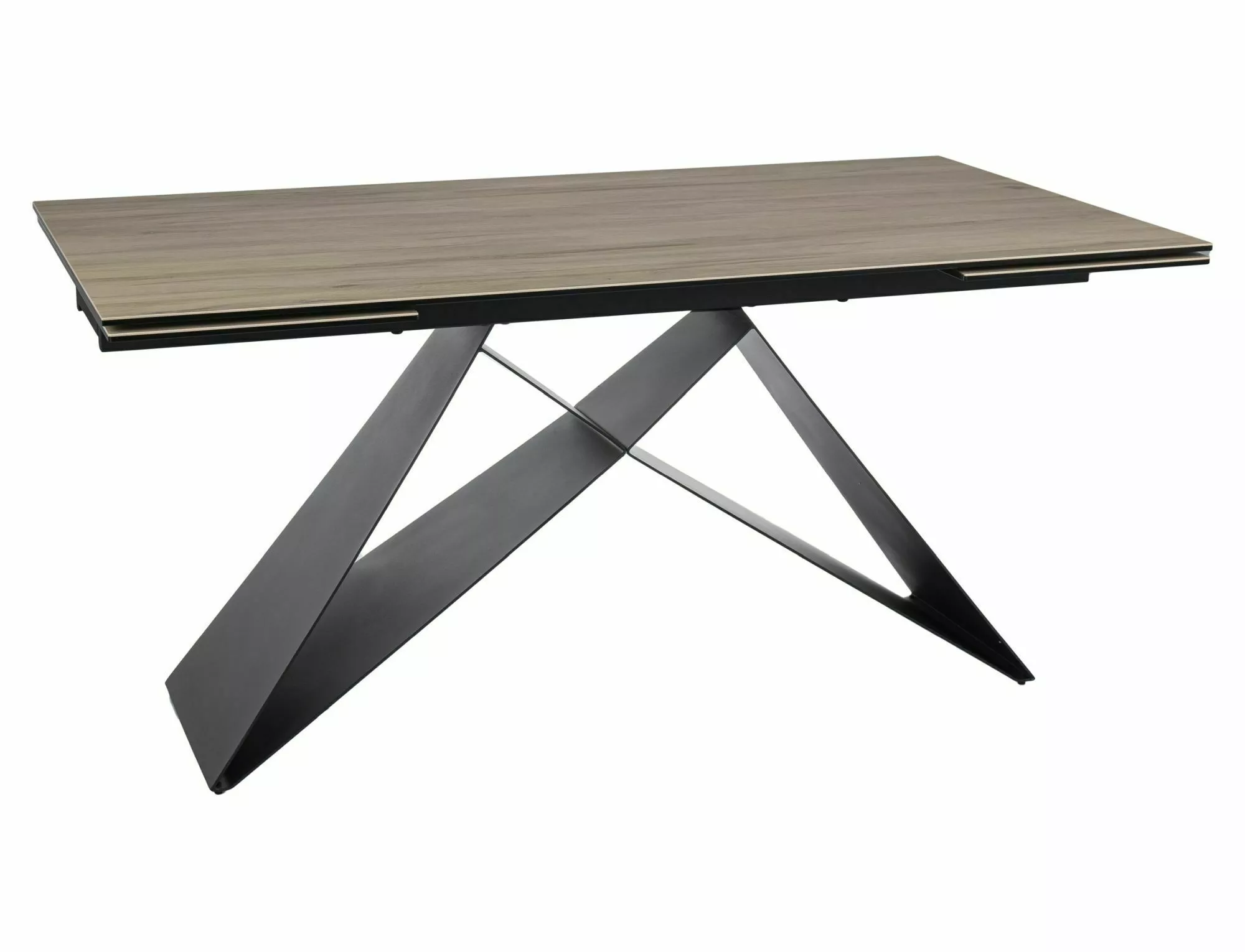 WESTIN CERAMIC stôl jedálenský (160-240)X90, sv.hnedá SABBIA/čierna - NA SKLADE!