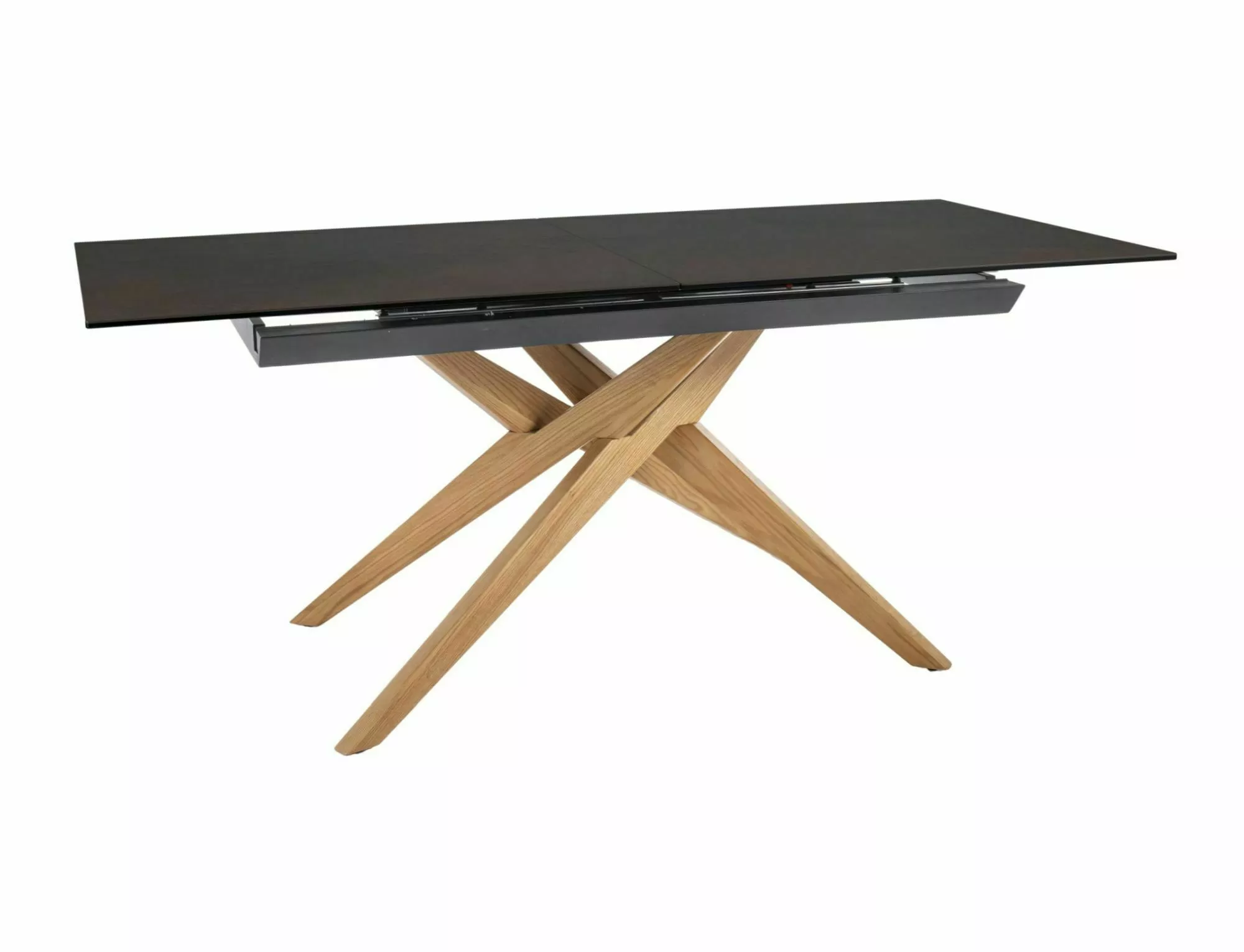 LORETO CERAMIC stôl jedálenský,180(230)X90, hnedá OSSIDO BRUNO/dub