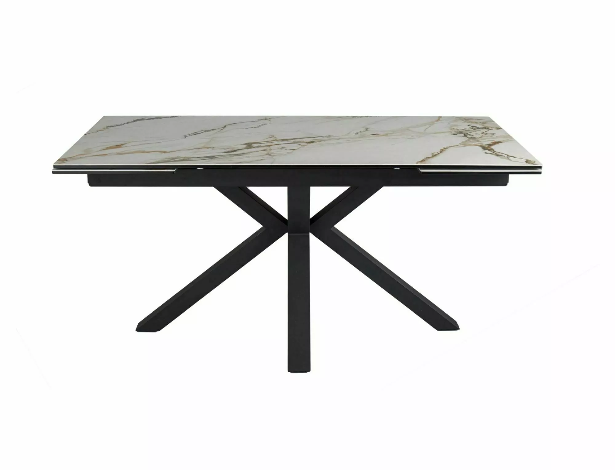 COLUMBUS CERAMIC stôl jedál. 160(240)X90, biela AMBER BIANCO/čierna