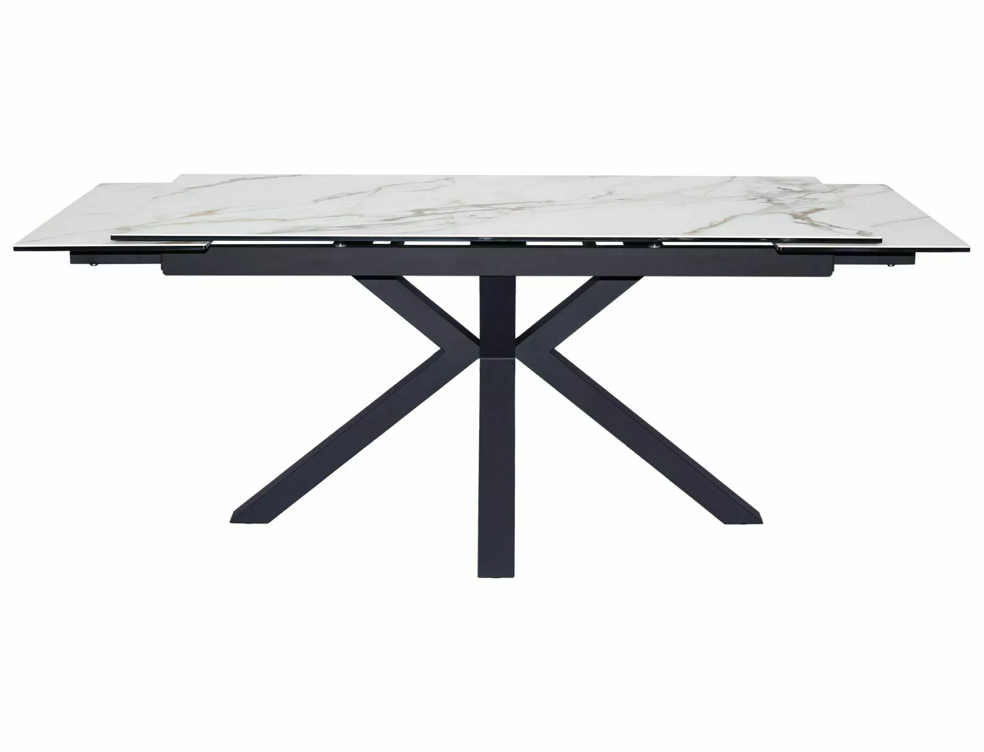 COLUMBUS CERAMIC stôl jedál. 160(240)X90, biela AMBER BIANCO/čierna