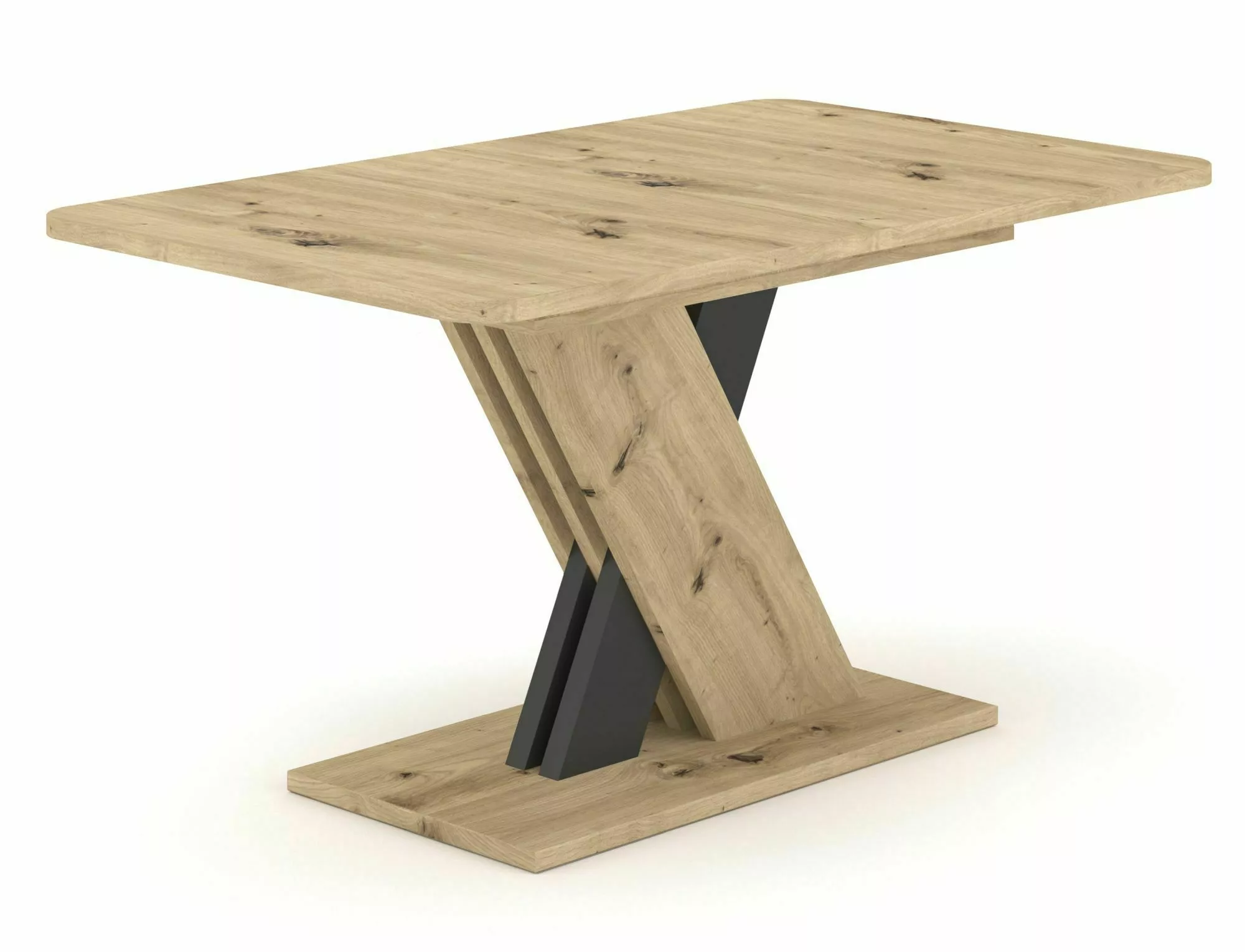 Jedálenský stôl EXEL, dub artisan / ANTRACIT 140(180)X85 (D) 