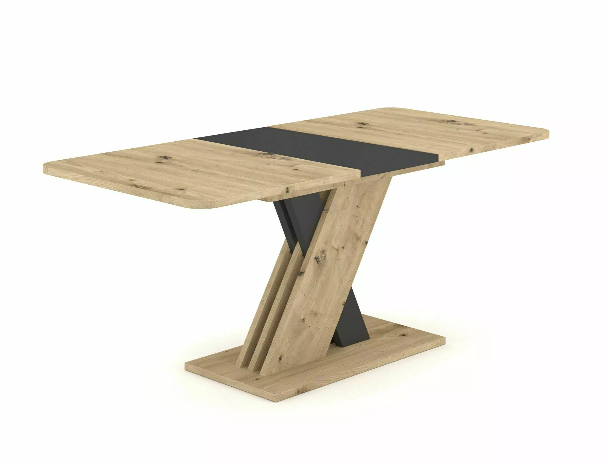 Jedálenský stôl EXEL, dub artisan / ANTRACIT 140(180)X85 (D) 