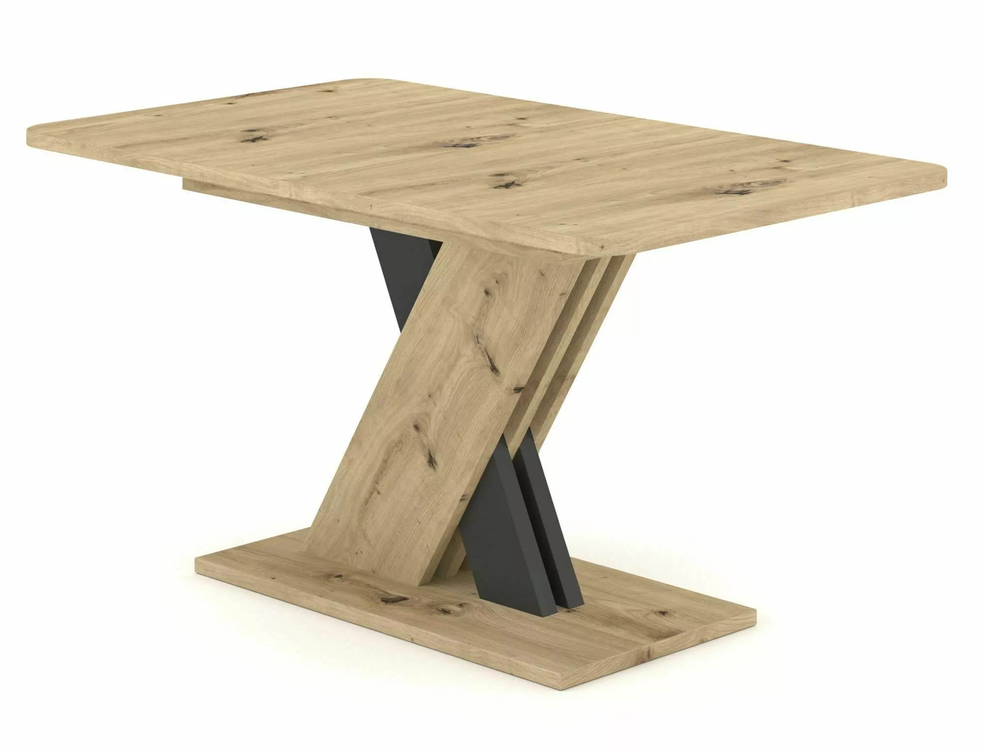 Jedálenský stôl EXEL, dub artisan / ANTRACIT 140(180)X85 (D) 