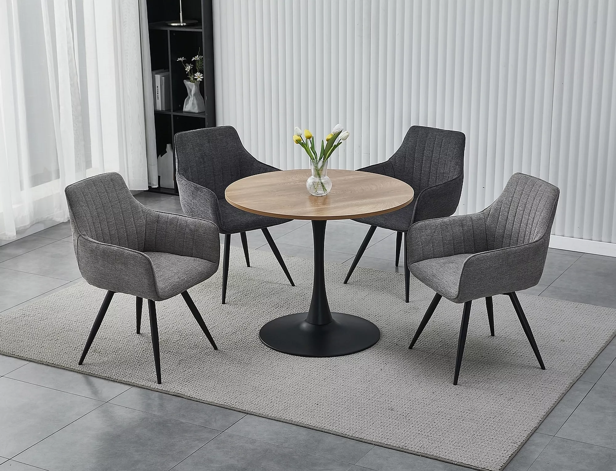 Jedálenská stolička BALLO BREGO, ČIERNA / TMAVOSIVÁ RÁM 18