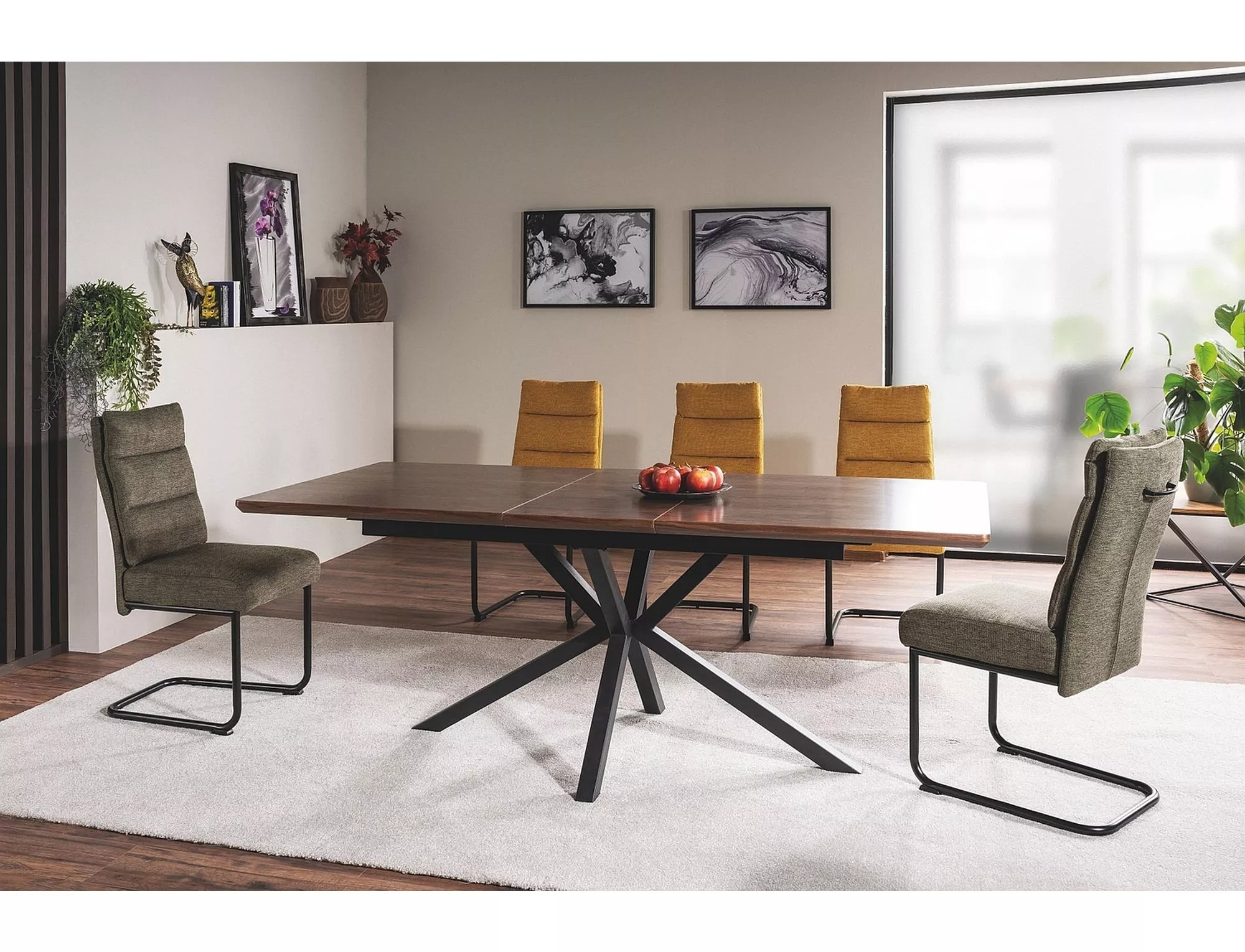 LOGAN ORECH/ČIERNY jedálenský stôl 160(200)X90 