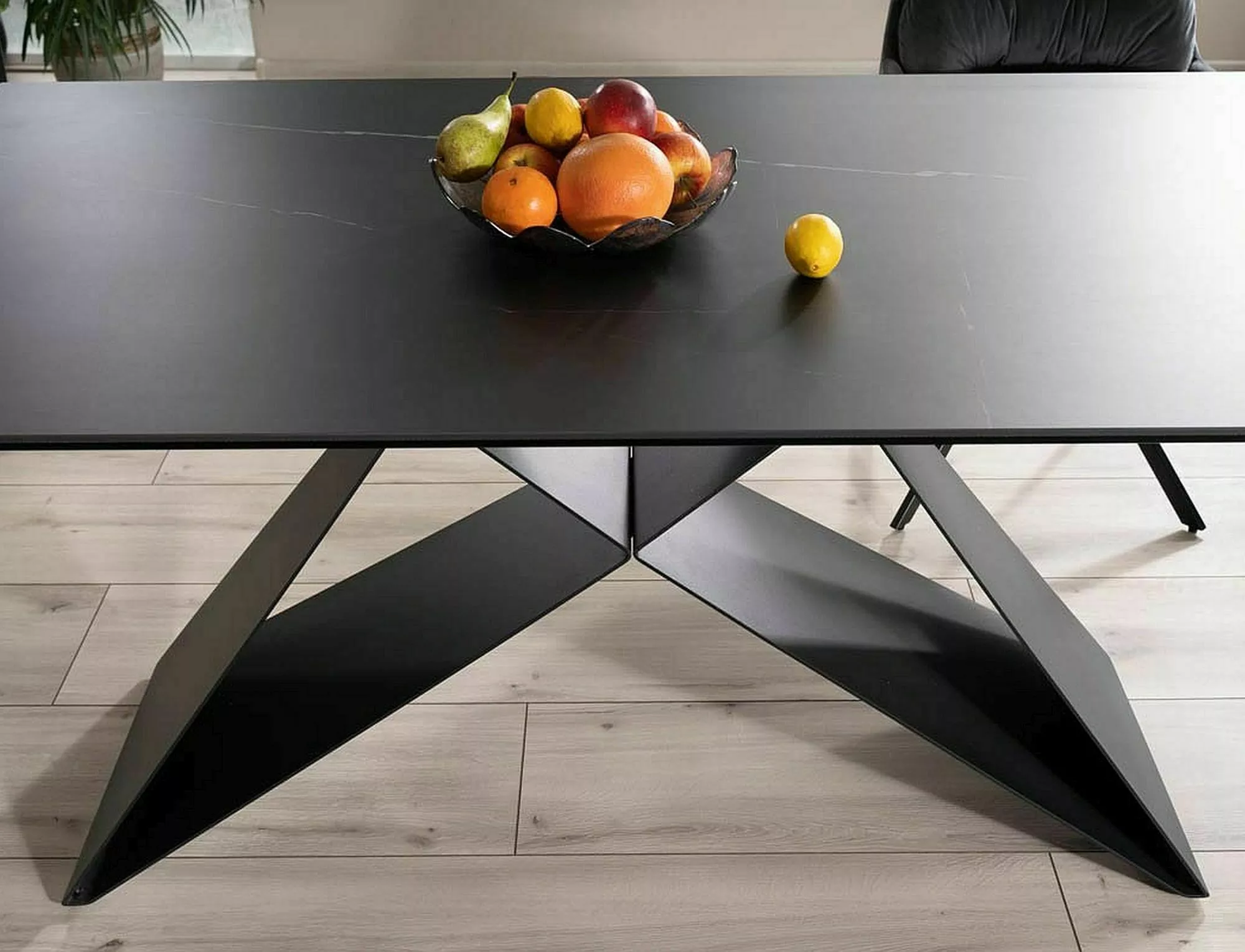 CERAMIC jedálenský stôl WESTIN ČIERNA SAHARA NOIR/MAT ČIERNA (160-240)X90