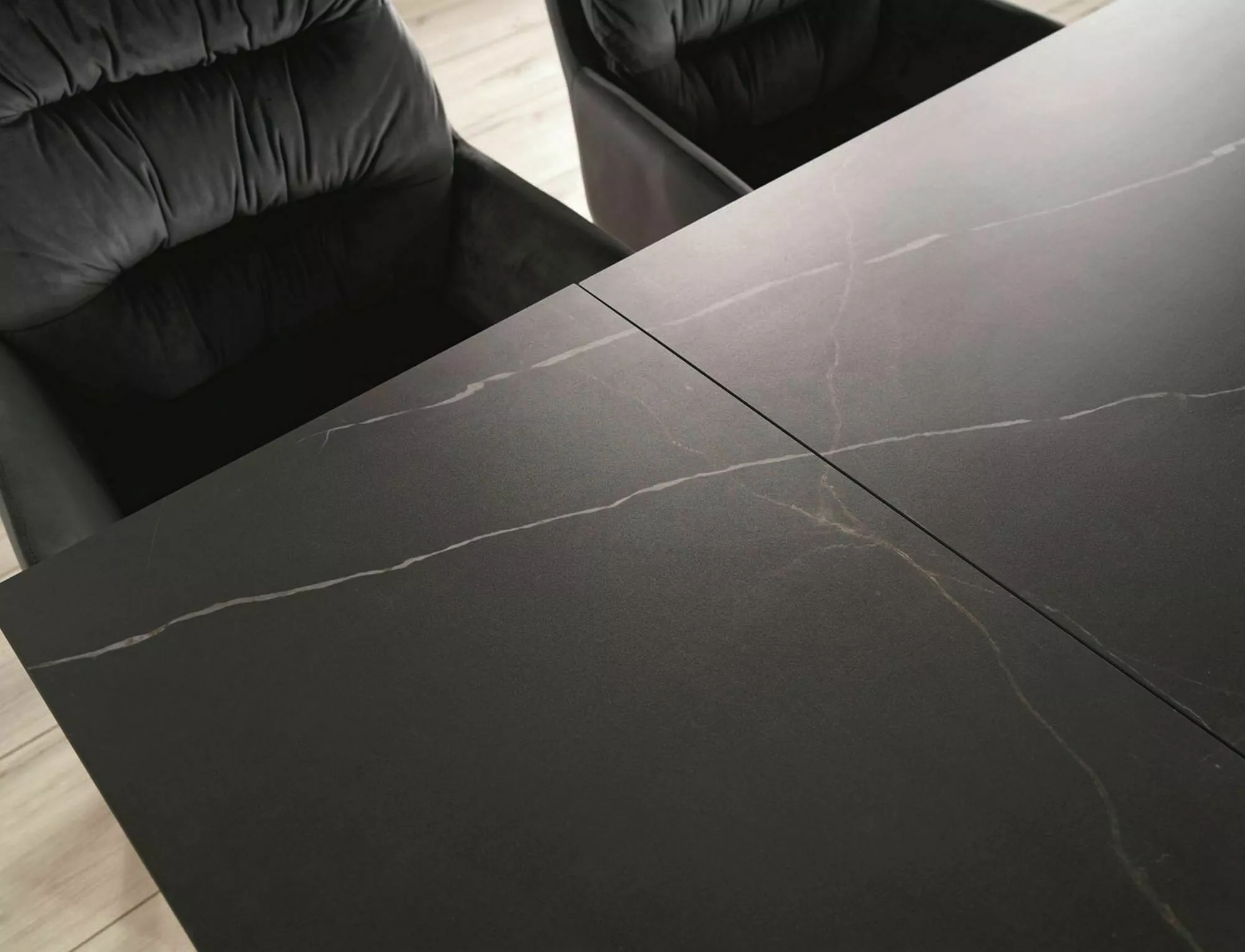 CERAMIC jedálenský stôl WESTIN ČIERNA SAHARA NOIR/MAT ČIERNA (160-240)X90