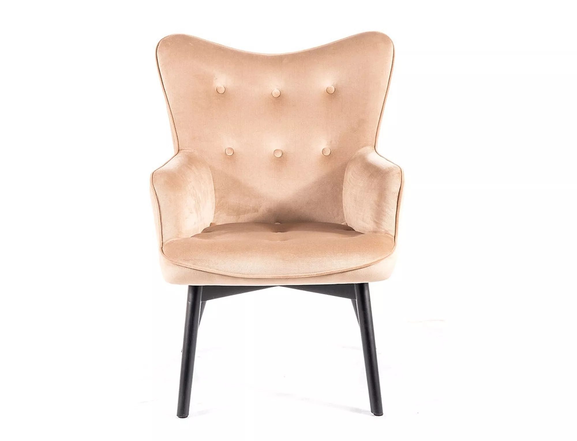 CARMEN VELVET kreslo, MATNÝ čierny rám/ BÉŽOVÁ BLUVEL 28