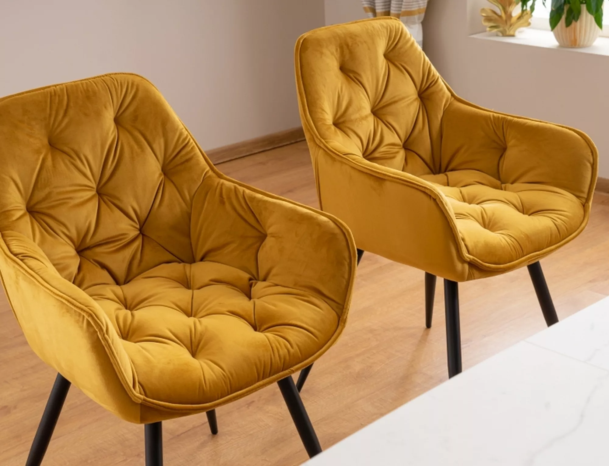 CHERRY VELVET jedálenská stolička, ČIERNY RÁM/CURRY BLUVEL 68 