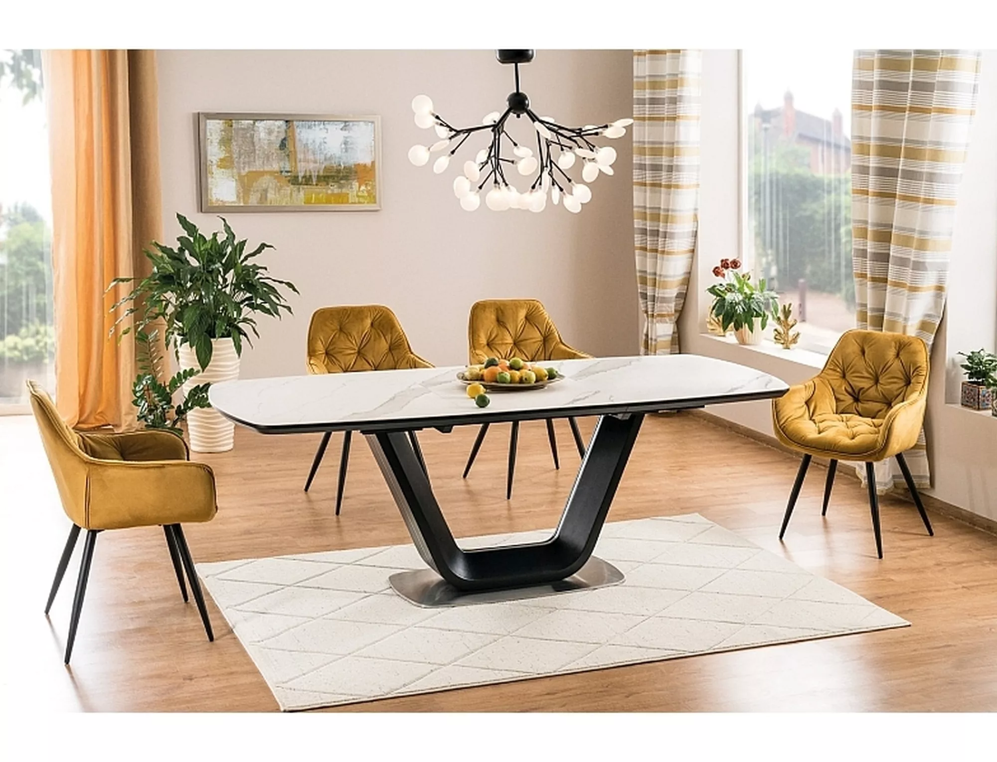 CHERRY VELVET jedálenská stolička, ČIERNY RÁM/CURRY BLUVEL 68 