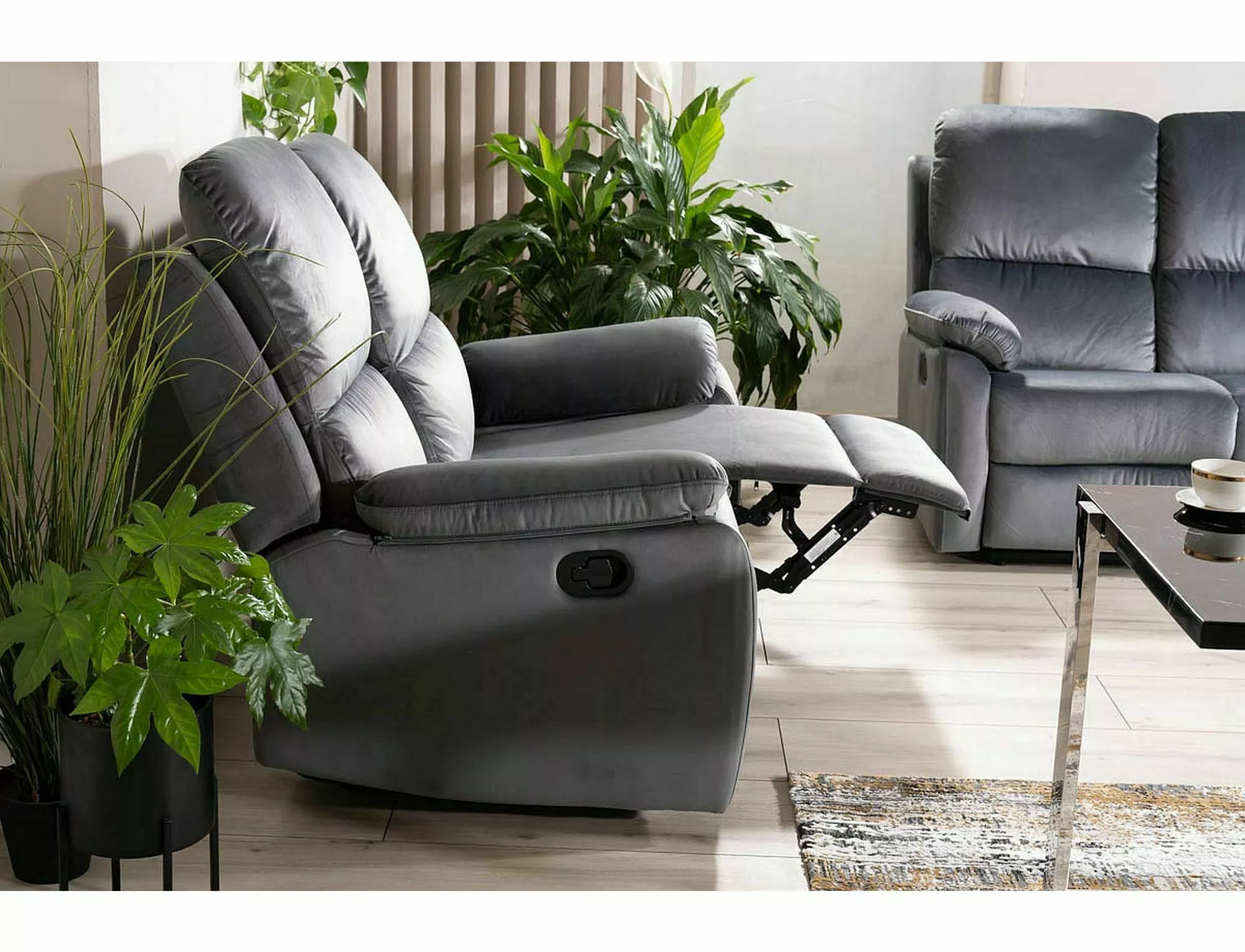 Polohovacia pohovka SPENCER 2 VELVET ŠEDÁ BLUVEL 14