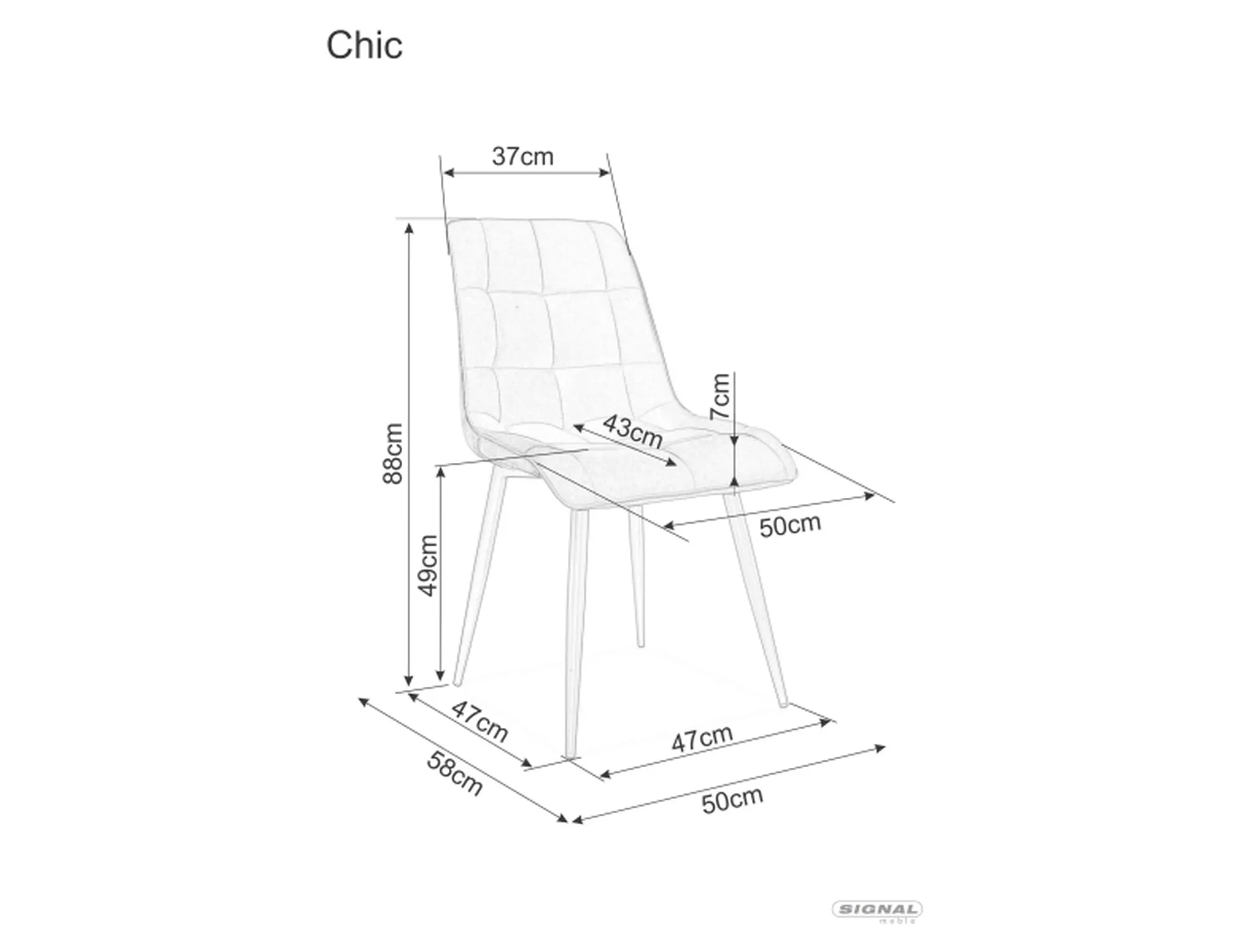 CHIC VELVET jedálenská stolička ČIERNY RÁM / HNEDÁ BLUVEL 48