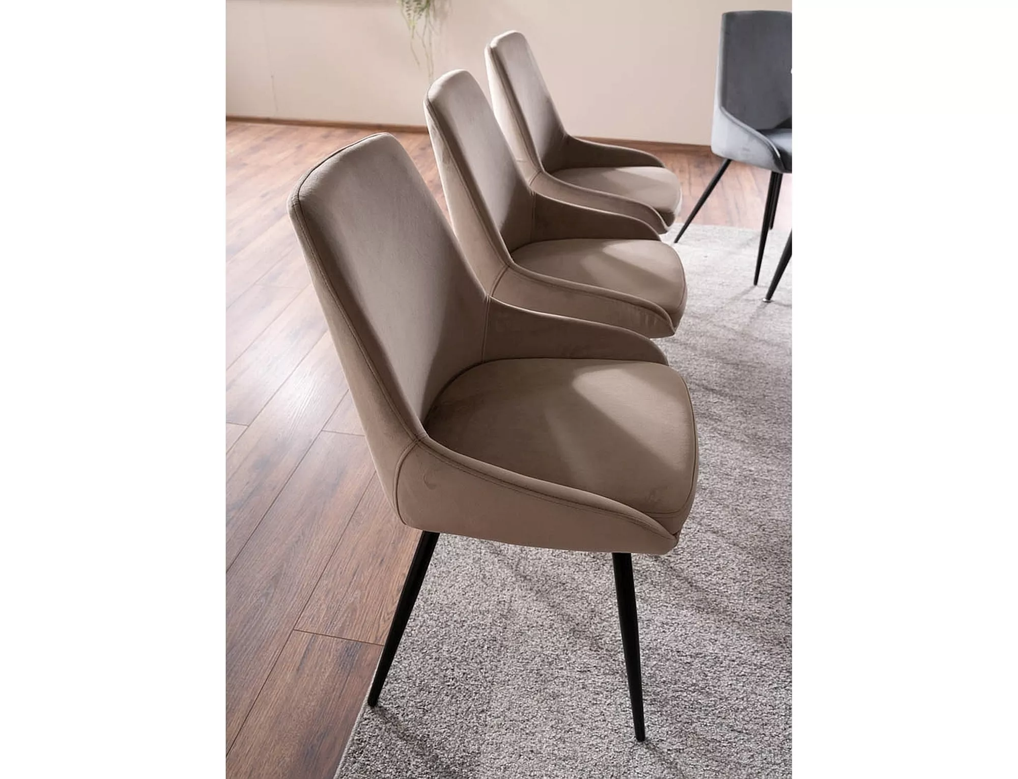 COBE VELVET jedálenská stolička, ČIERNY RÁM / TM. BLUVEL BÉŽOVÁ 40