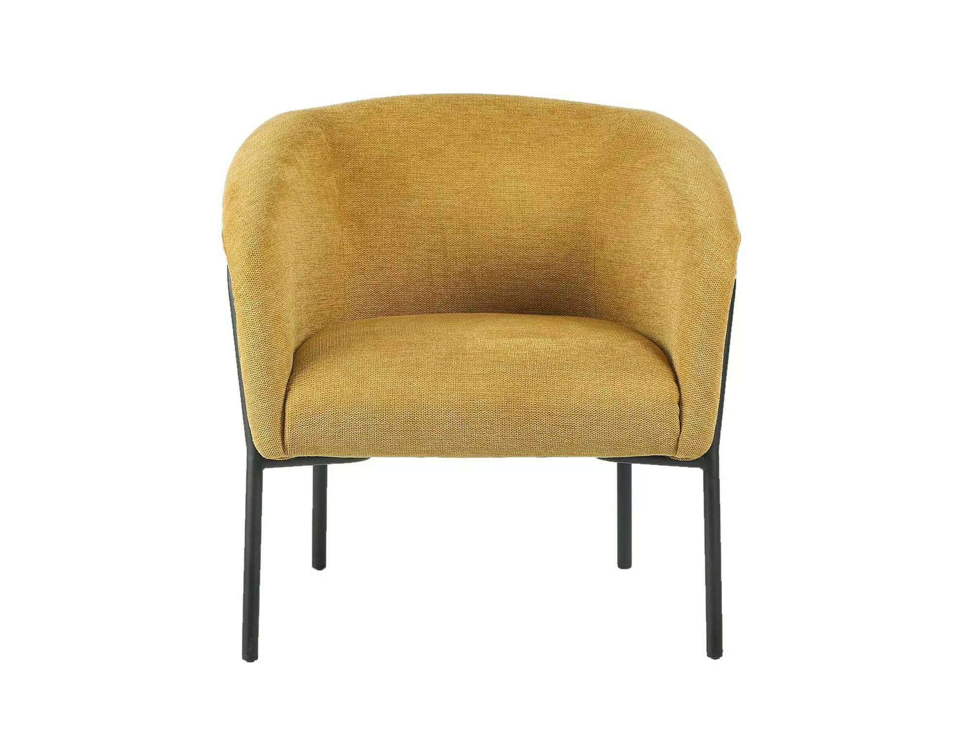 Kreslo CLOVER BREGO, ČIERNY RÁM/ CURRY 68