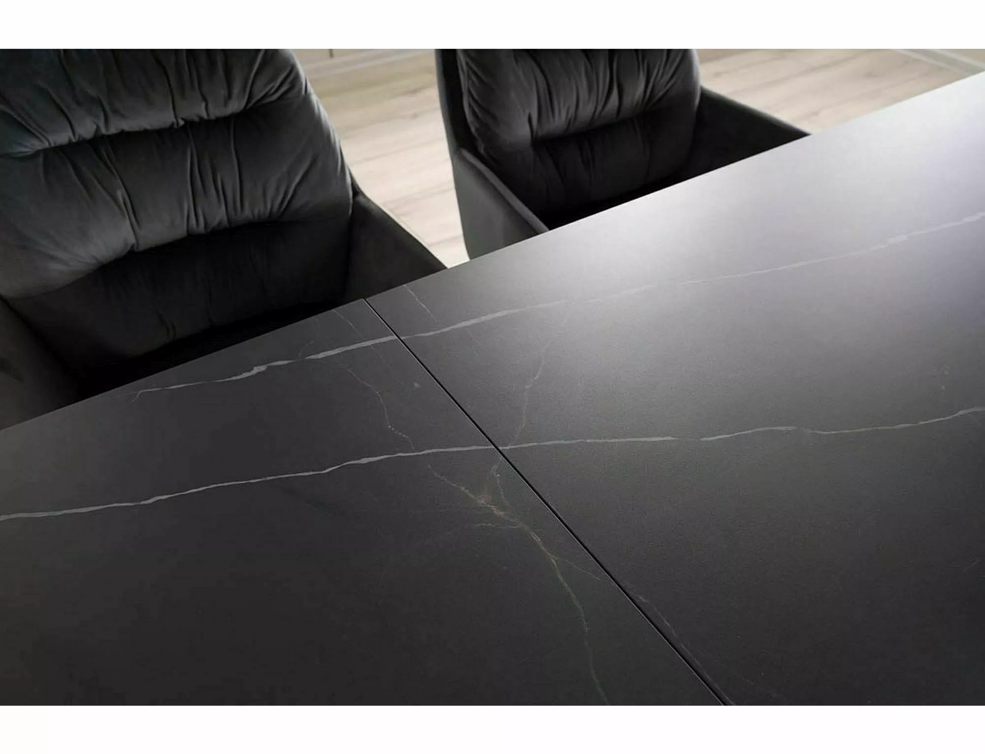 SALVADORE CERAMIC jedálenský stôl ČIERNA SAHARA NOIR/MAT ČIERNA (160-240)X90