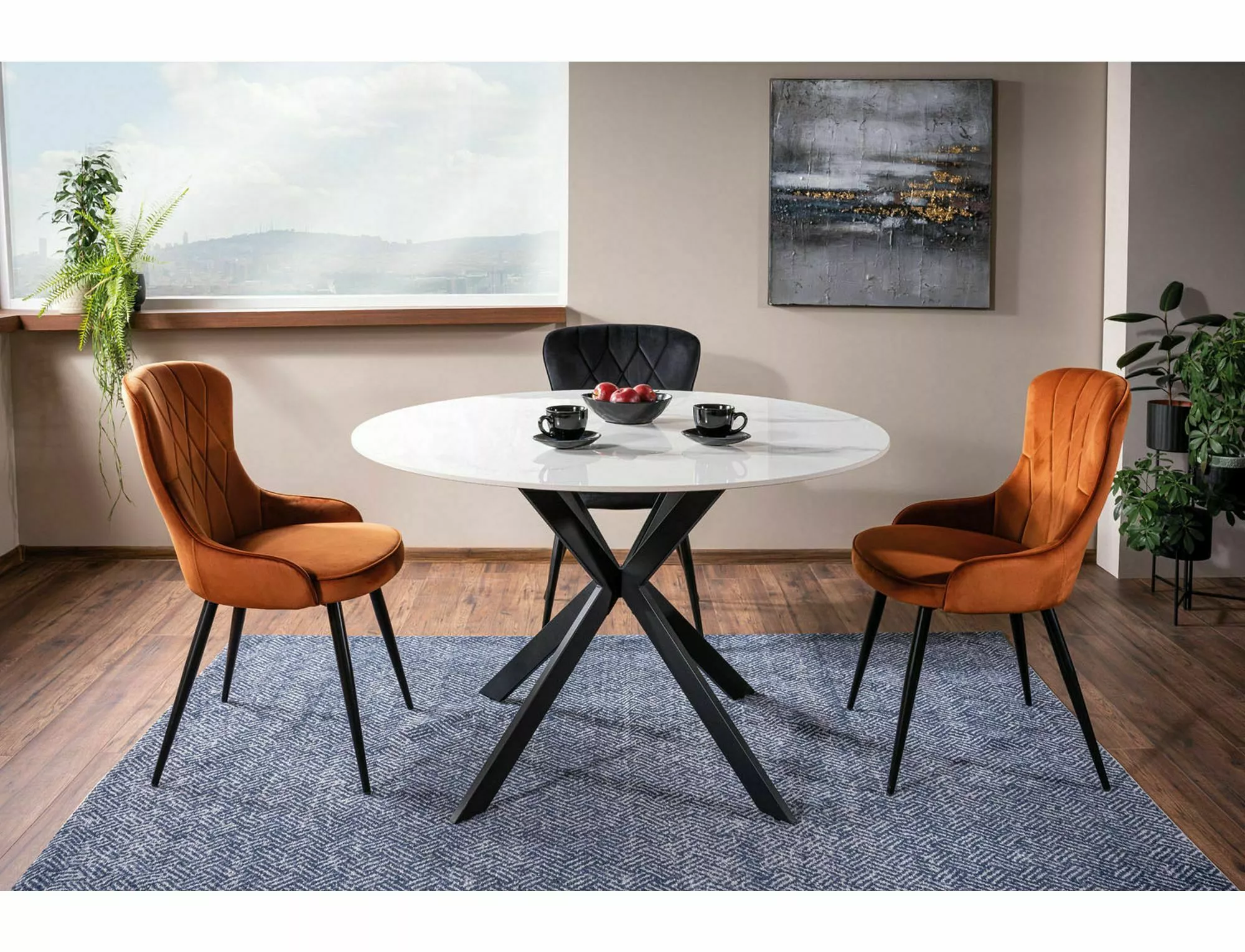 Jedálenský stôl TALIA RÁM BIELA/ČIERNA FI120