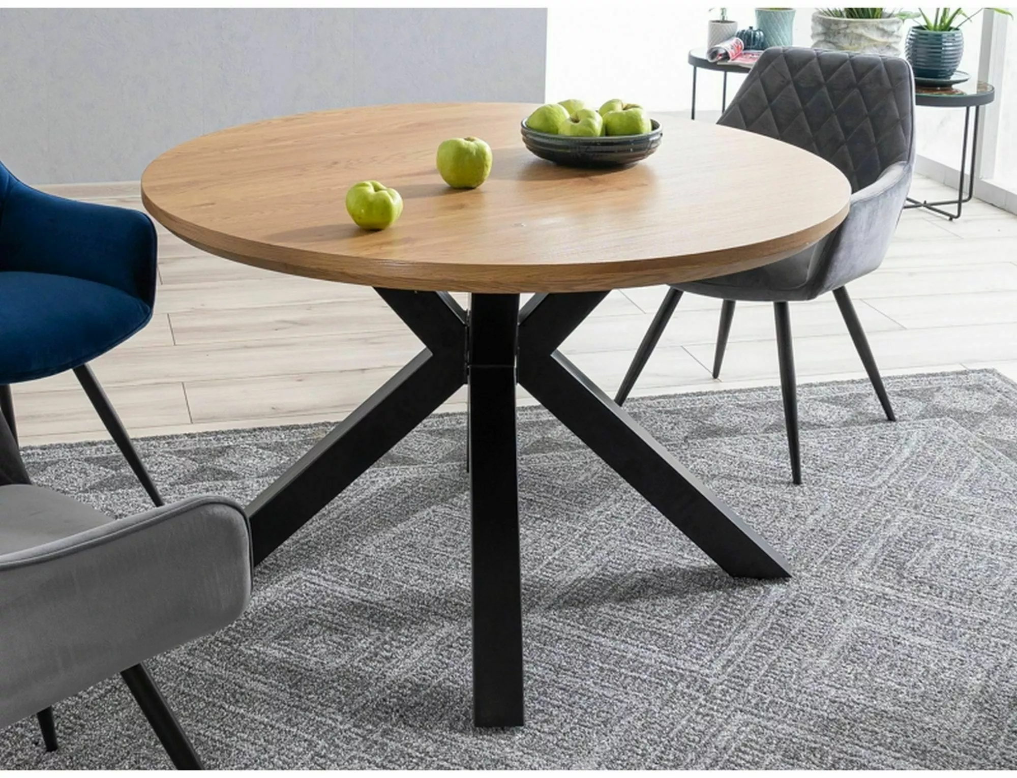 Stôl RITMO dub/ČIERNY RÁM FI 120 - NA SKLADE!