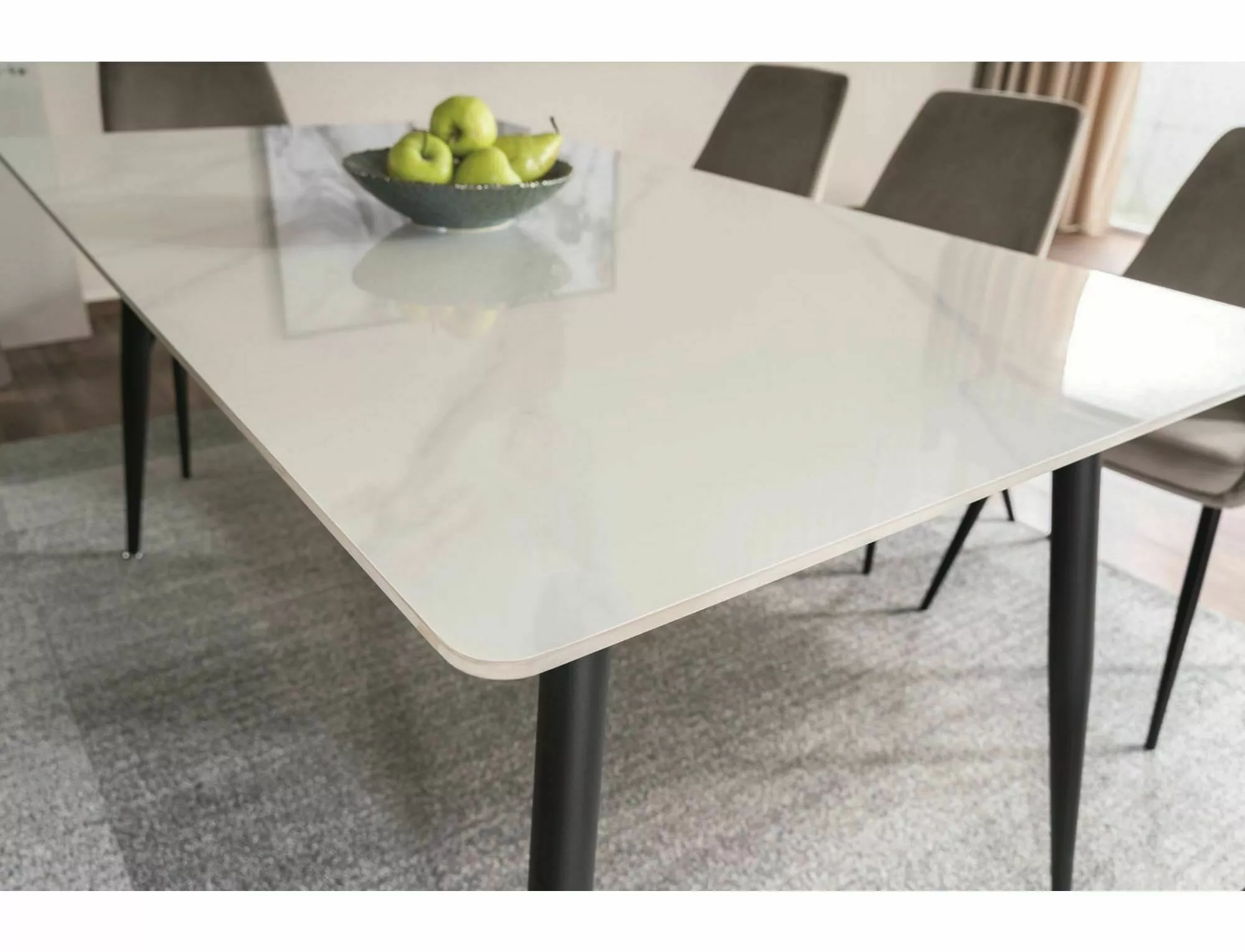 RION jedálenský stôl BIELY/čierny rám 130X70