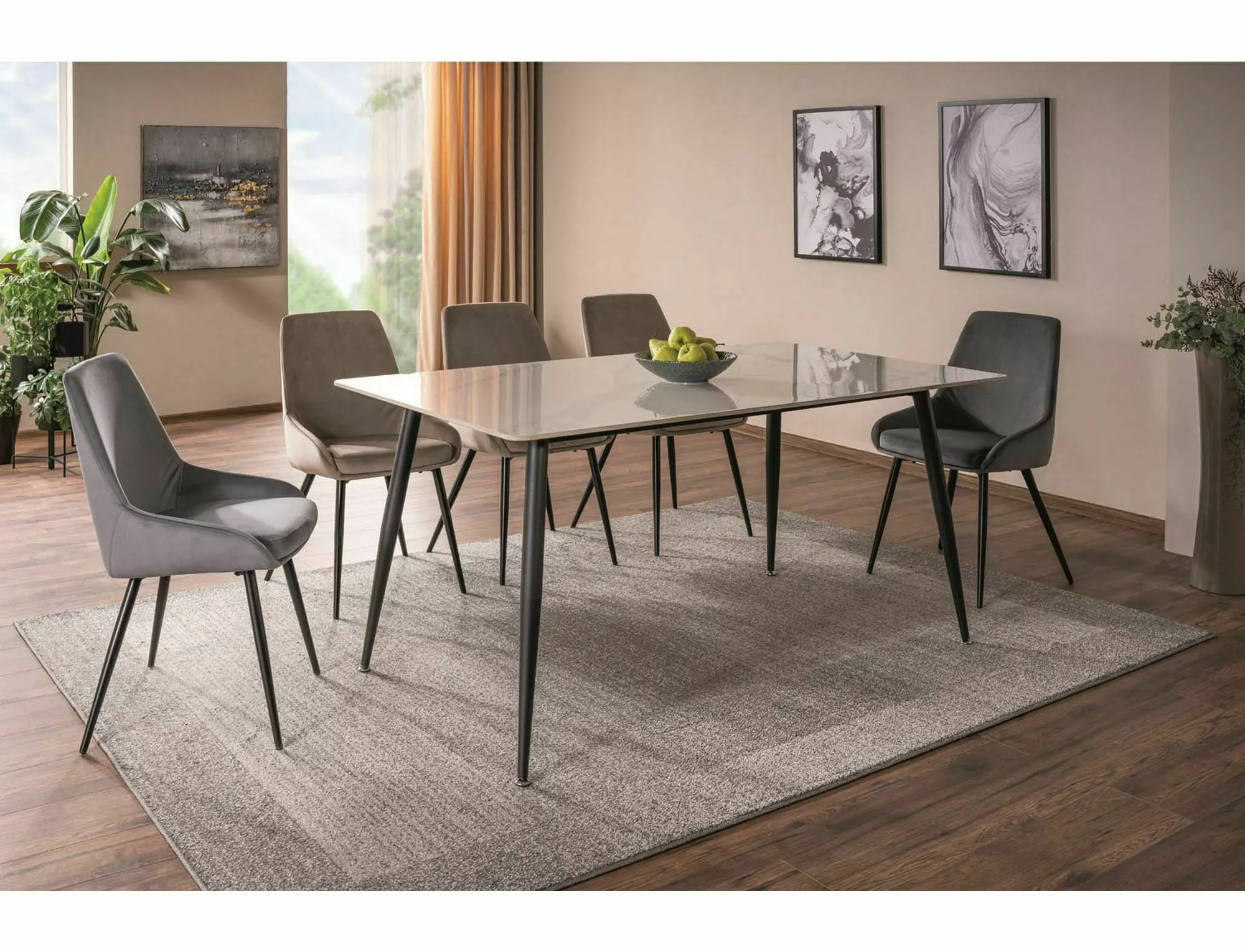 RION jedálenský stôl BIELY/ČIERNY RÁM 160X90