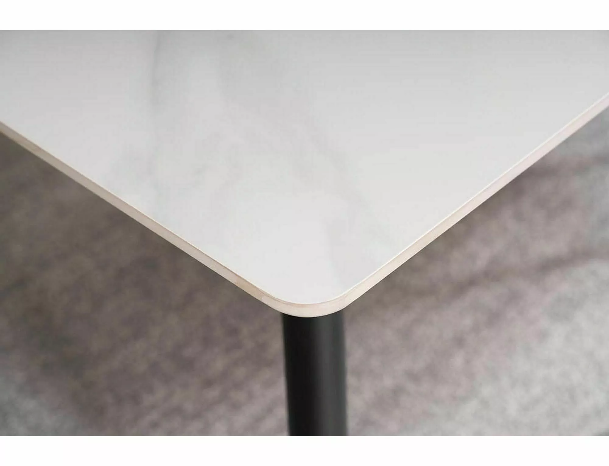 RION jedálenský stôl BIELY/ČIERNY RÁM 160X90