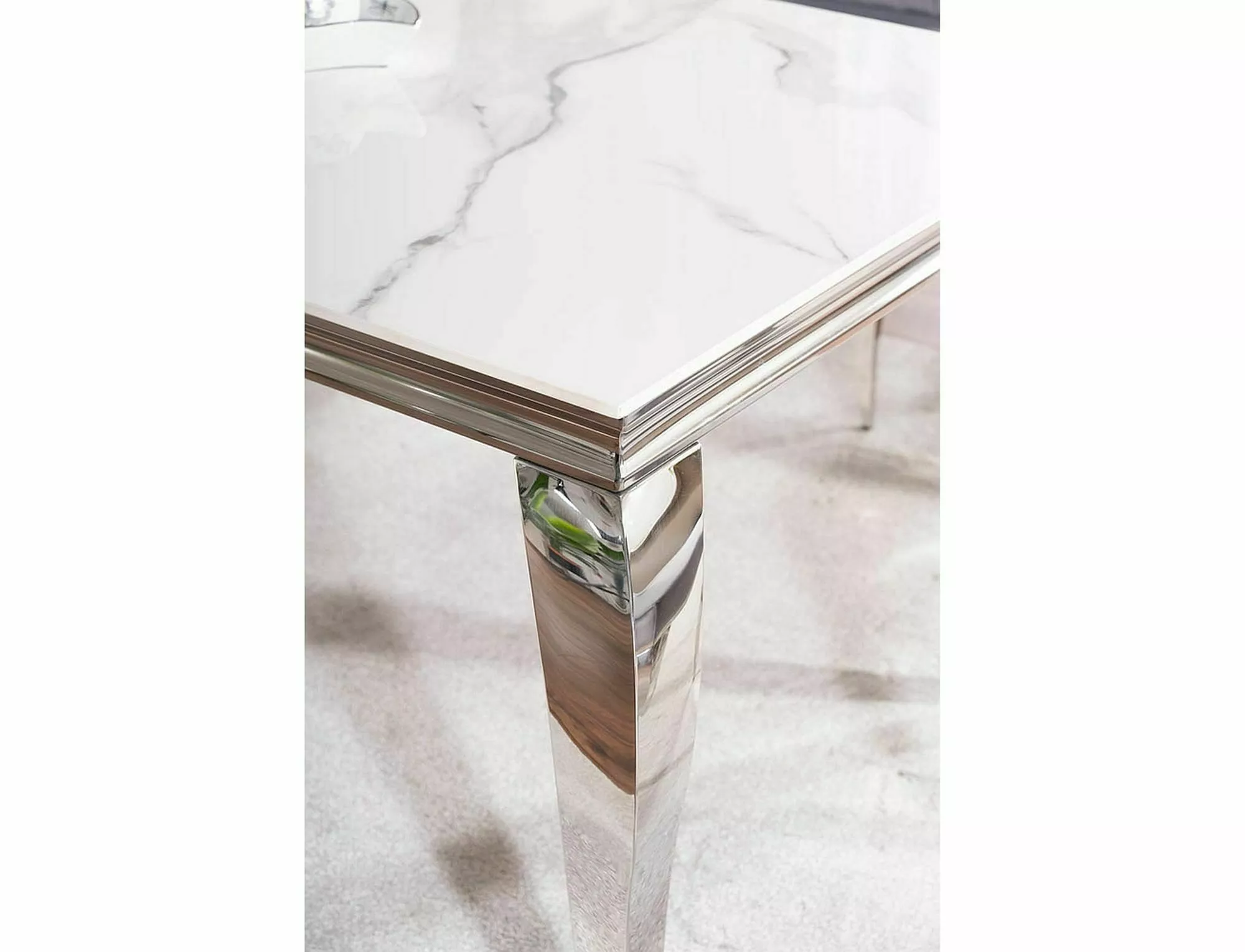 PRINCE CERAMIC jedálenský stôl BIELA CALACATTA/CHROME 180X90