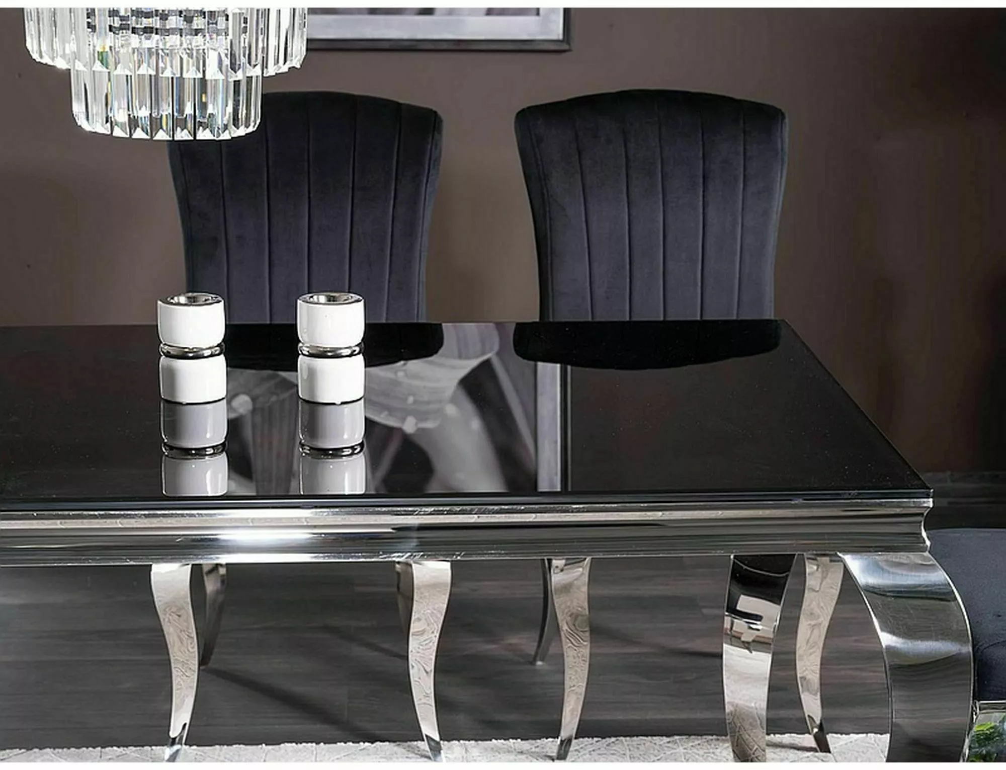 Jedálenský stôl PRINCE BLACK/CHROME 150X90 - NA SKLADE!