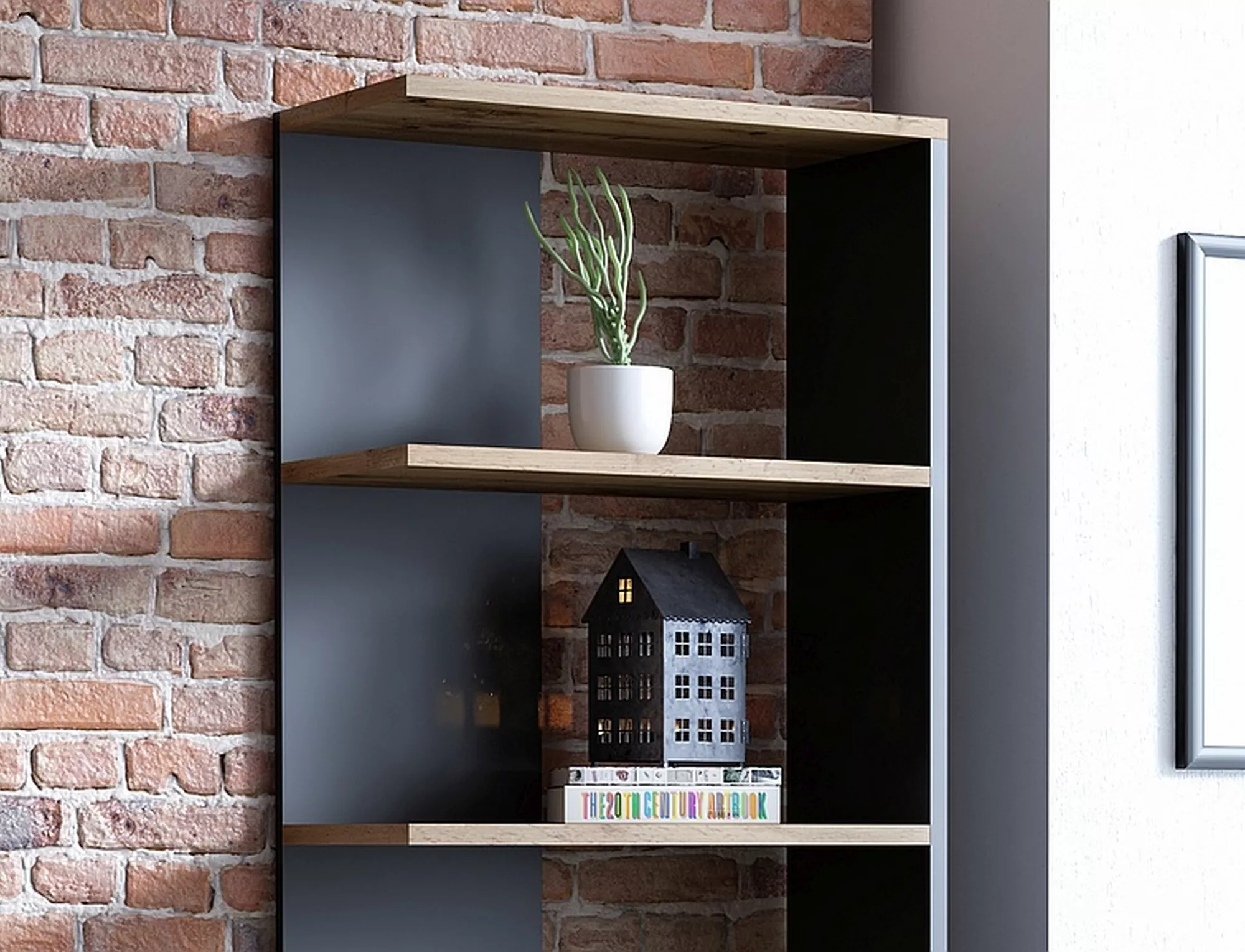 Regál CORNER wotan+DUB ČIERNY 170X60