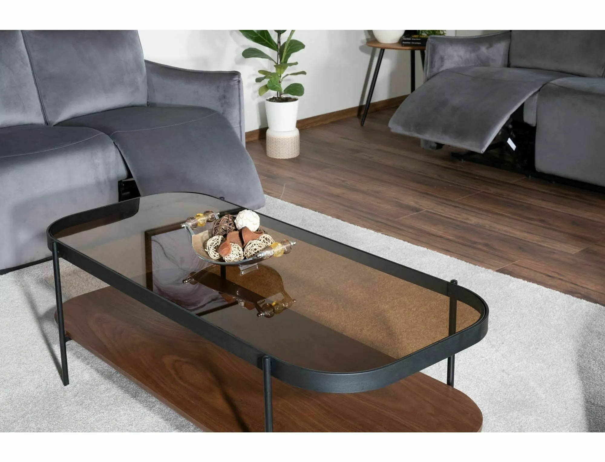 PRIMA A konferenčný stolík JANTAR/ORECH 120X58X43