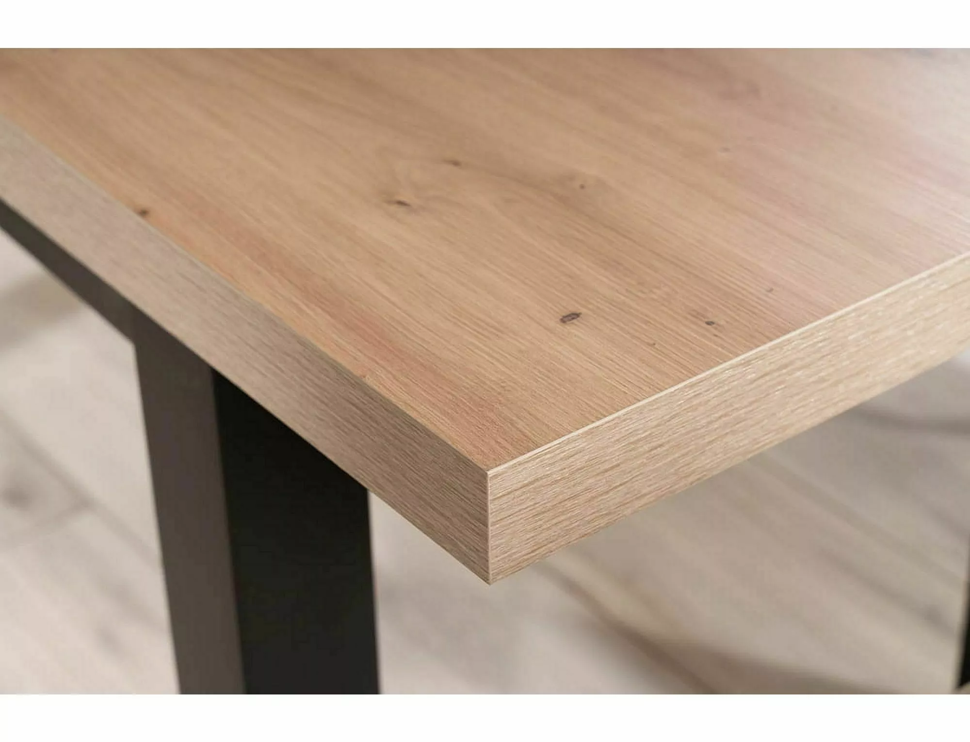 PRESTO jedálenský stôl, dub artisan / ČIERNA 140(218)X80