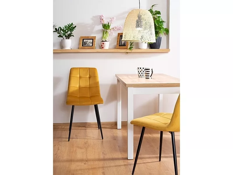 Jedálenský stôl ADAM 100x60 dub lancelot/biela mat 