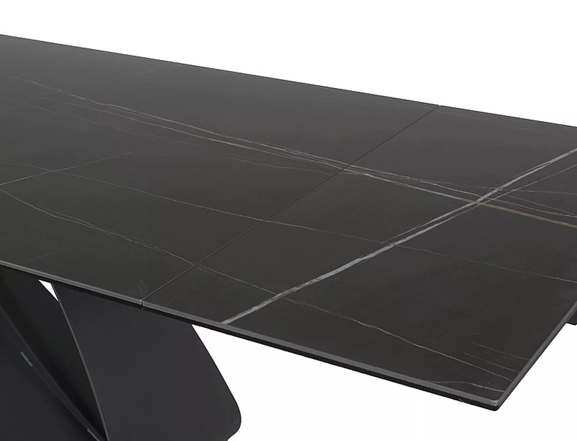 Jedálenský stôl DIUNA CERAMIC ČIERNA SAHARA NOIR/MAT ČIERNA (160-240)X90