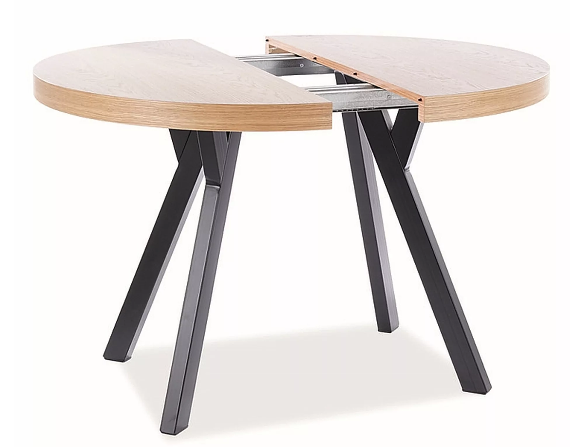 Stôl DOMINGO prírodná dýha dub/čierny FI100 (100-250)