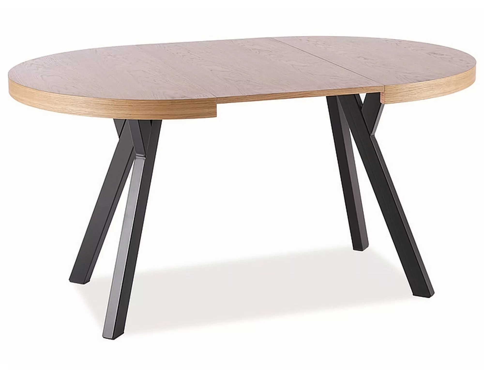 Stôl DOMINGO prírodná dýha dub/čierny FI100 (100-250)