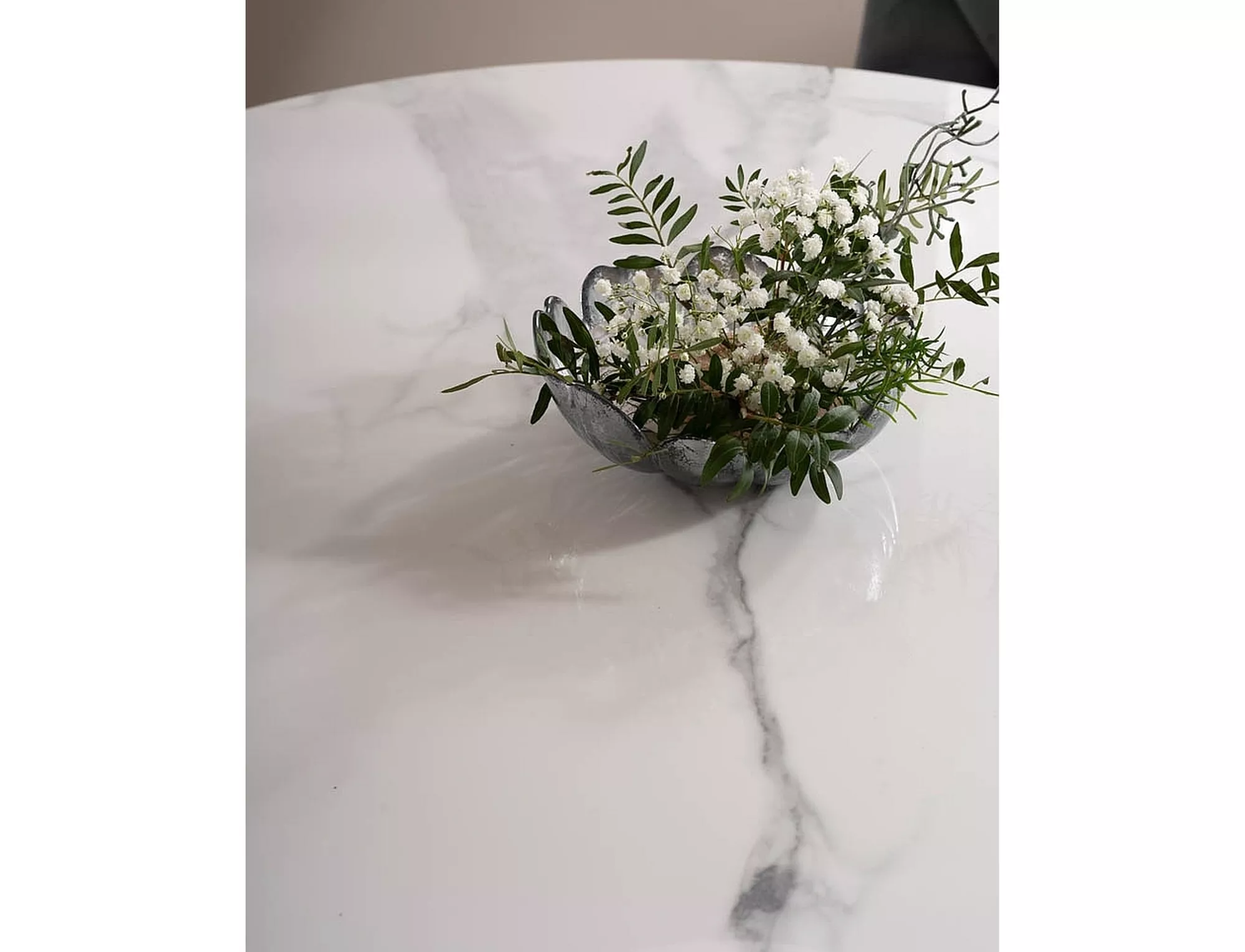 ESPERO jedálenský stôl, EFEKT BIELEHO MRAMORU/BIELA FI 90