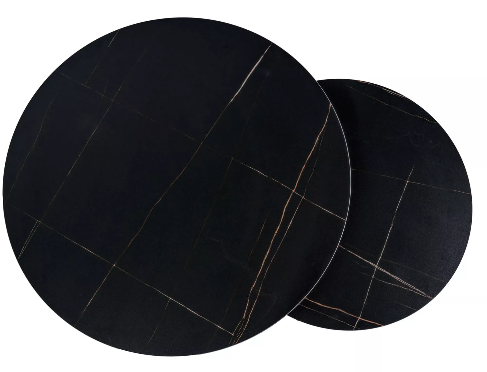 Konferenčný stolík FERRANTE D, MATNÁ ČIERNA FI80 FI60/MATNÁ ČIERNA SET